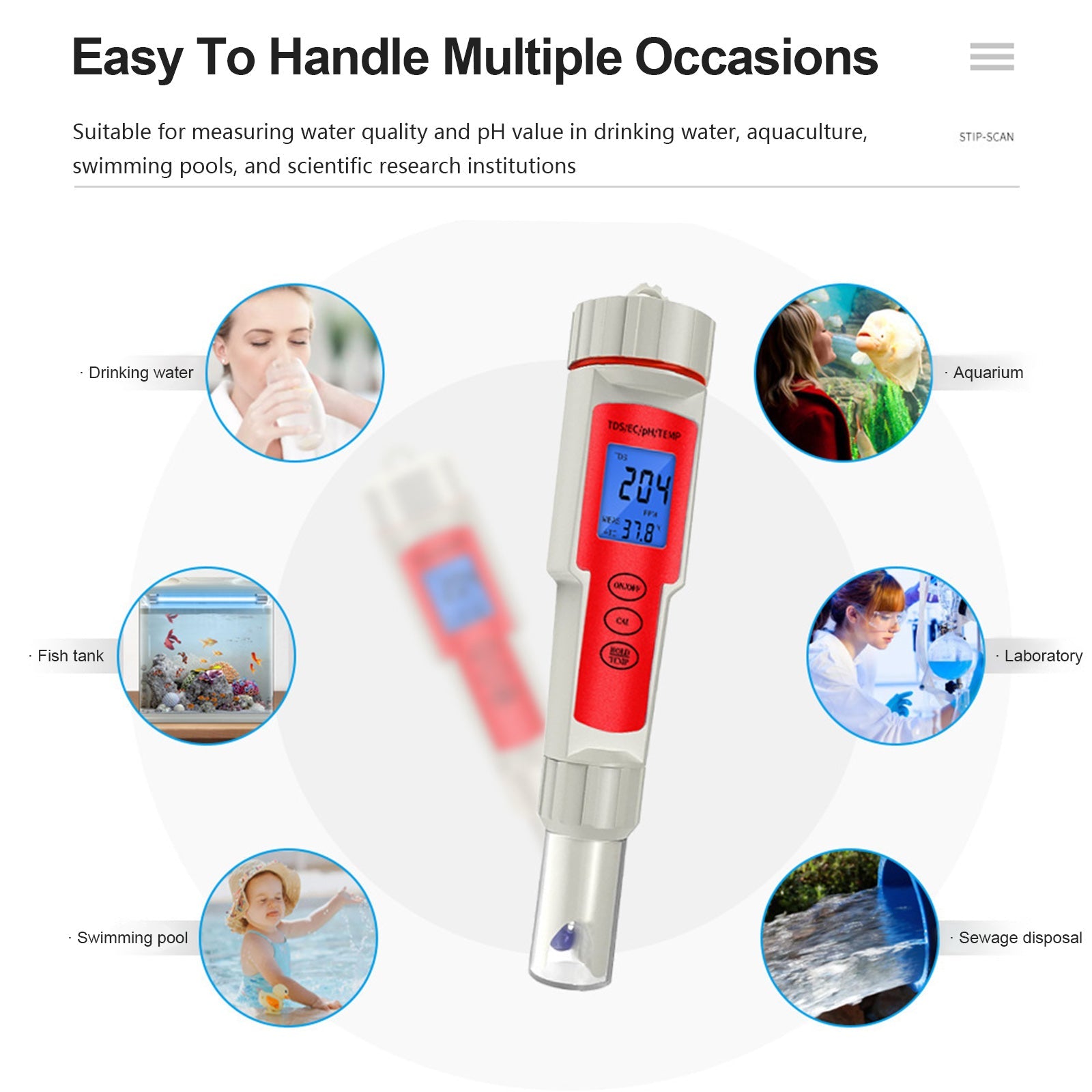4w1 cyfrowy miernik PH/TDS/EC/temperatury Tester analizy jakości wody