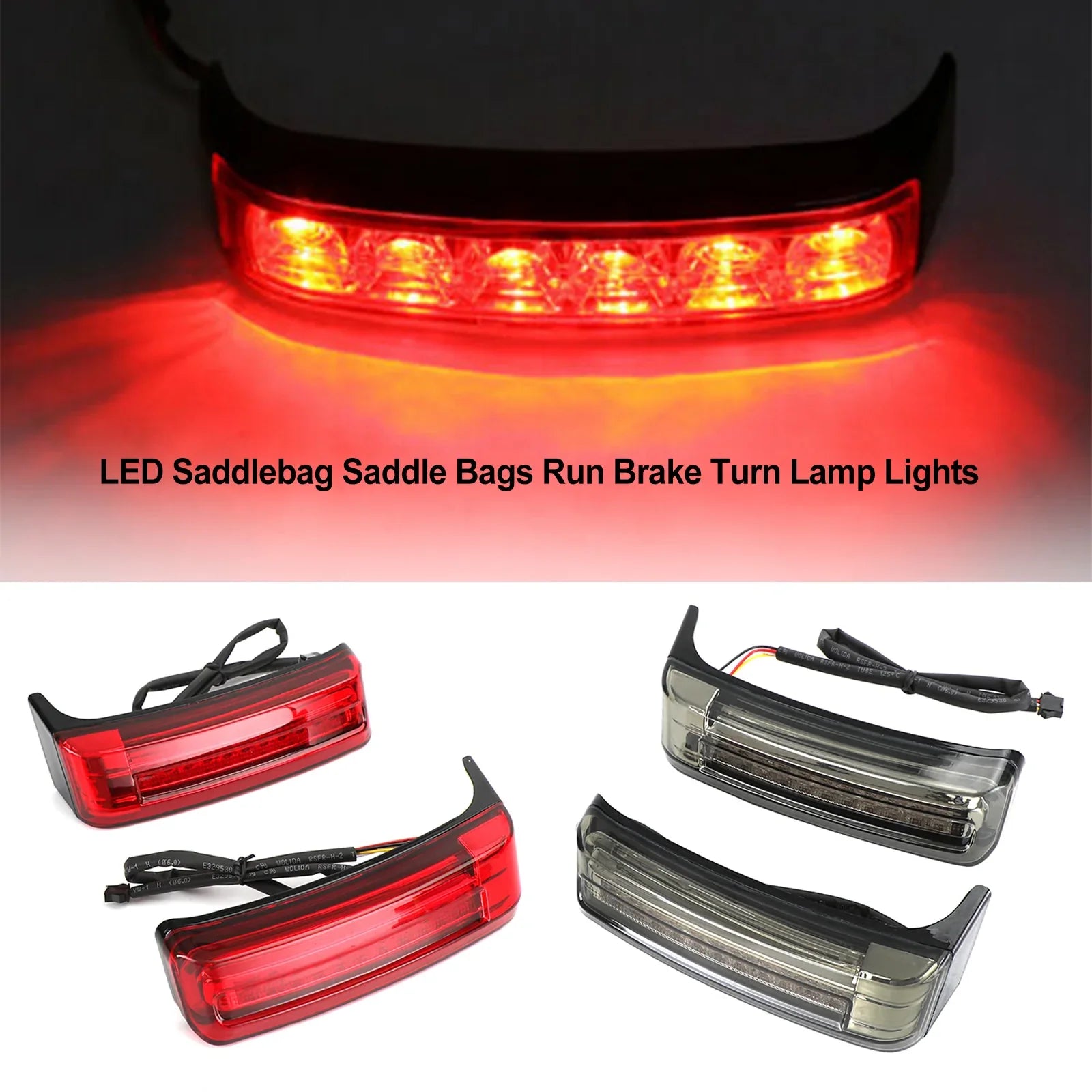 LED Saddle Bag Saddle Sacoches Run Frawer Luces de lámpara de giro para recorrer 2014-2021 Genérico
