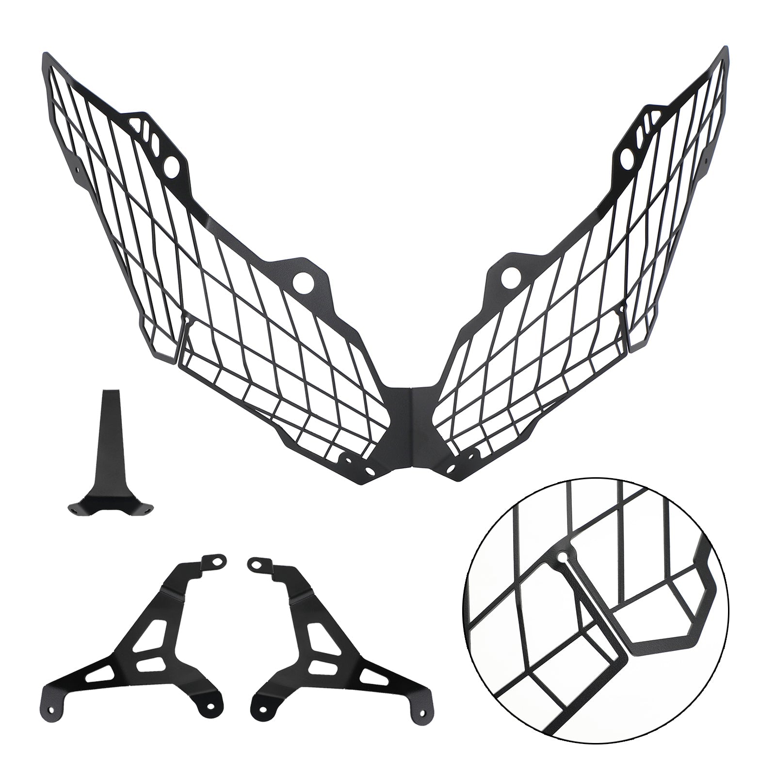 Protezione faro anteriore Kawasaki Versys 650 2015-2020 Nera