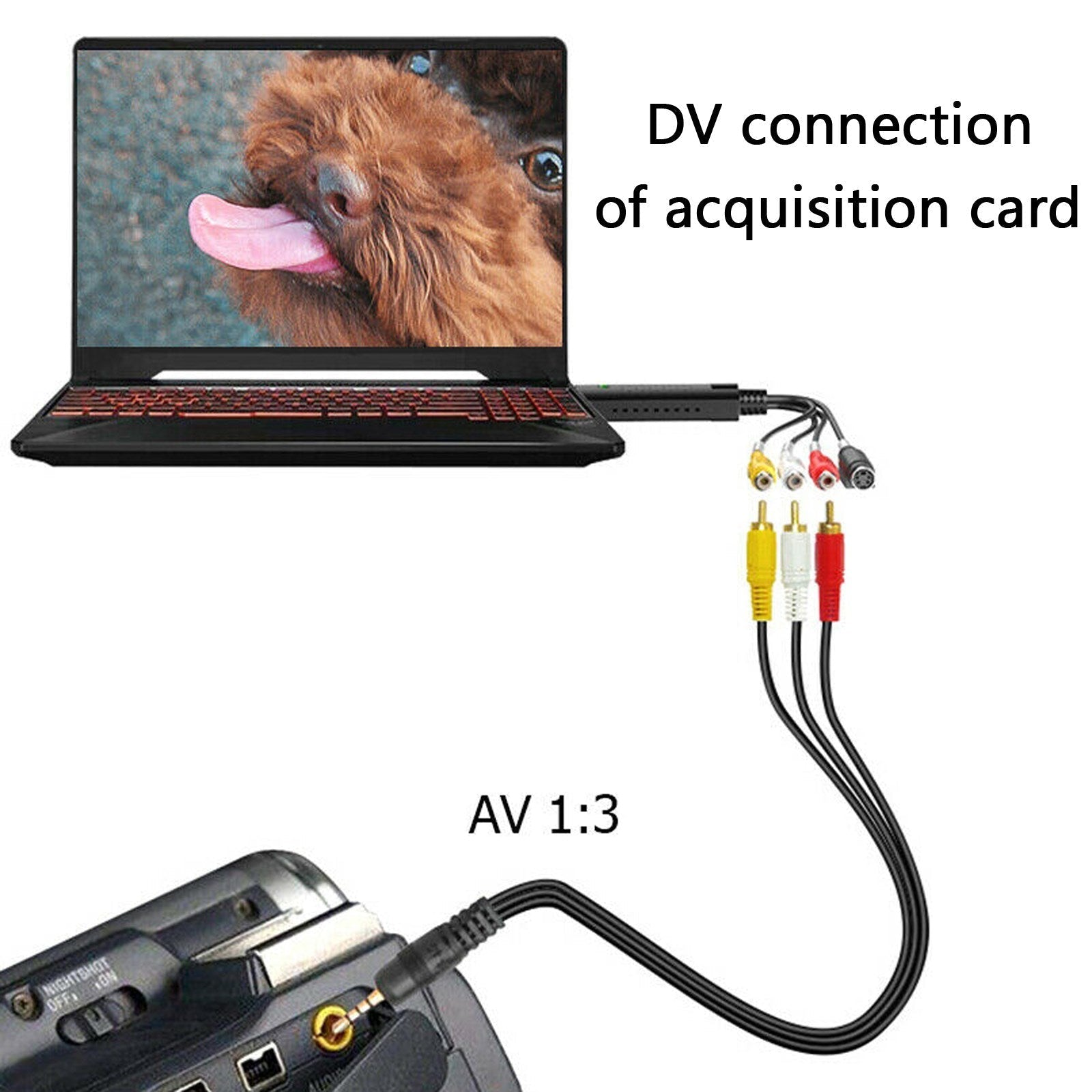 USB 2.0 Audio TV Vidéo VHS vers DVD Magnétoscope PC HDD Convertisseur Adaptateur Carte de capture