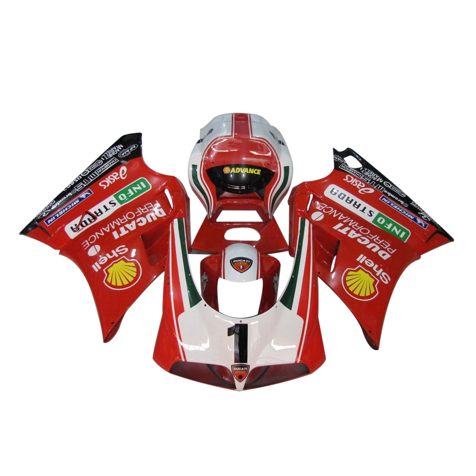 Amotopart Ducati 996 748 1996-2002 Zestaw nadwozia ABS Fairing