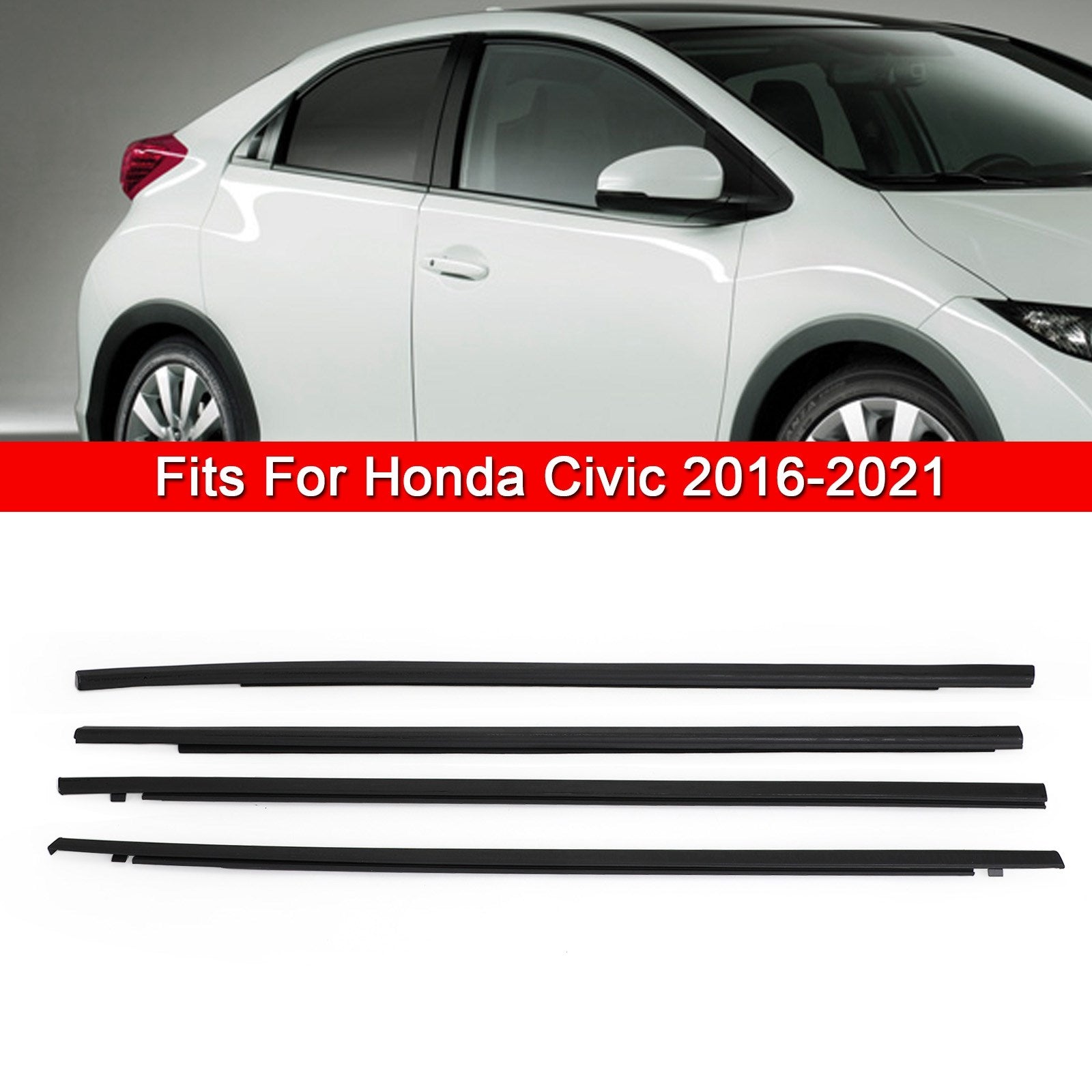 Uszczelka listwy okiennej 4 szt. do Honda Civic Sedan 2016-2021 Generic