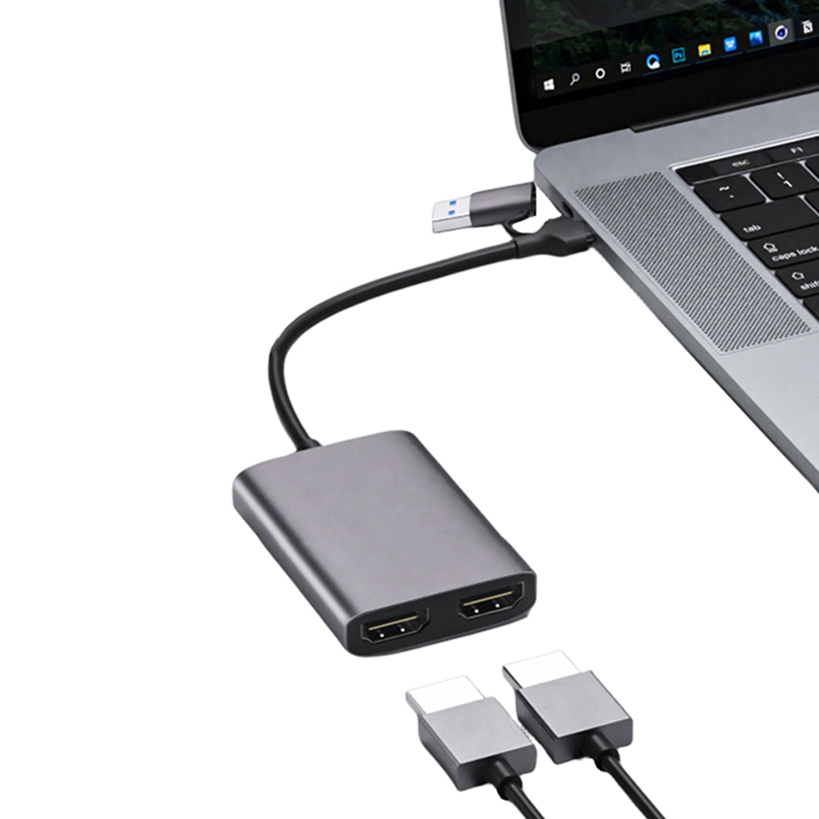 Adattatore da tipo C/USB3.0 a doppio HDMI per hub Apple M1 M2 Mac Windows tipo C/USB3.0