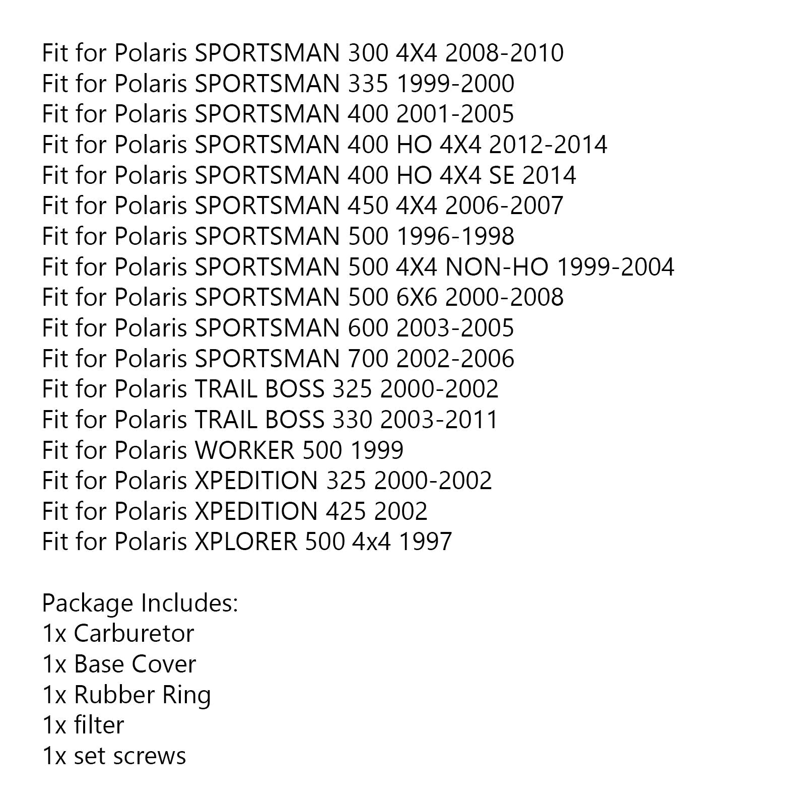 Carburateur Carb voor Polaris RANGER 500 1999-2009 SPORTSMAN 500 1996-1998 Generiek
