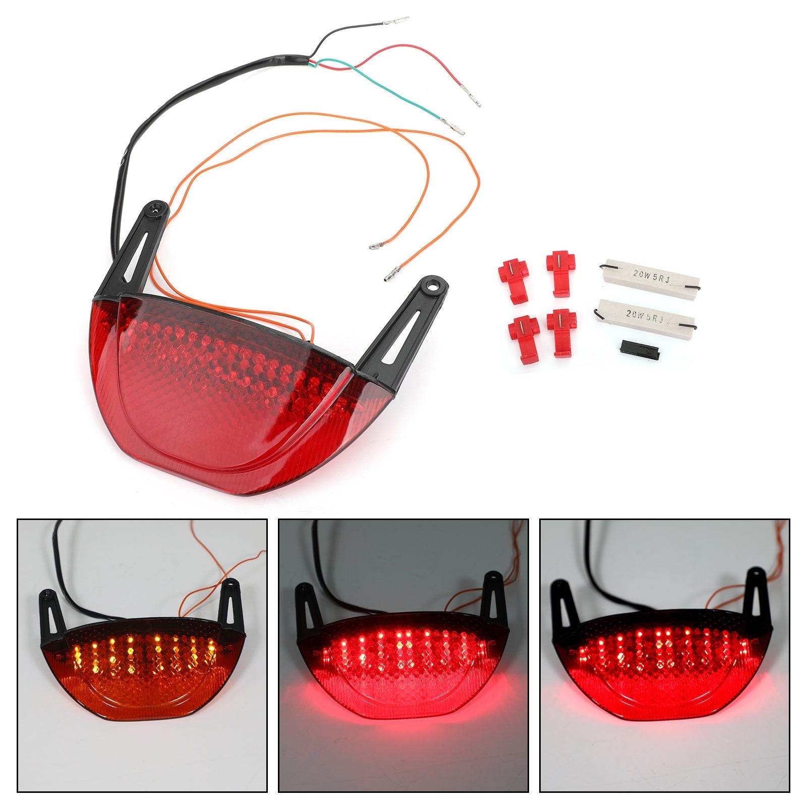 Moottoripyörän takajarrujen vilkkuvat valot Honda CBR 600RR 2007-2012 Generic Red