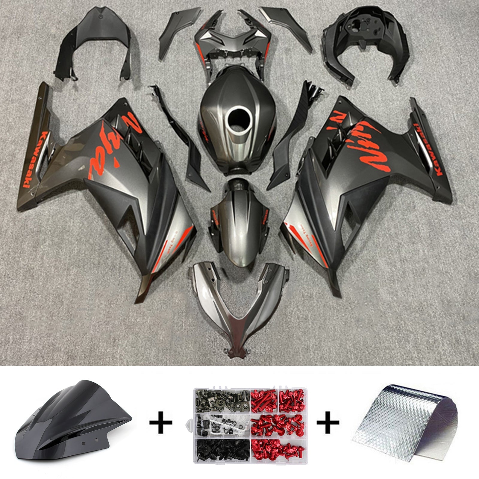 Amotopart Kawasaki EX300/Ninja 300 2013-2017 ABS kunststof carrosseriekuipset