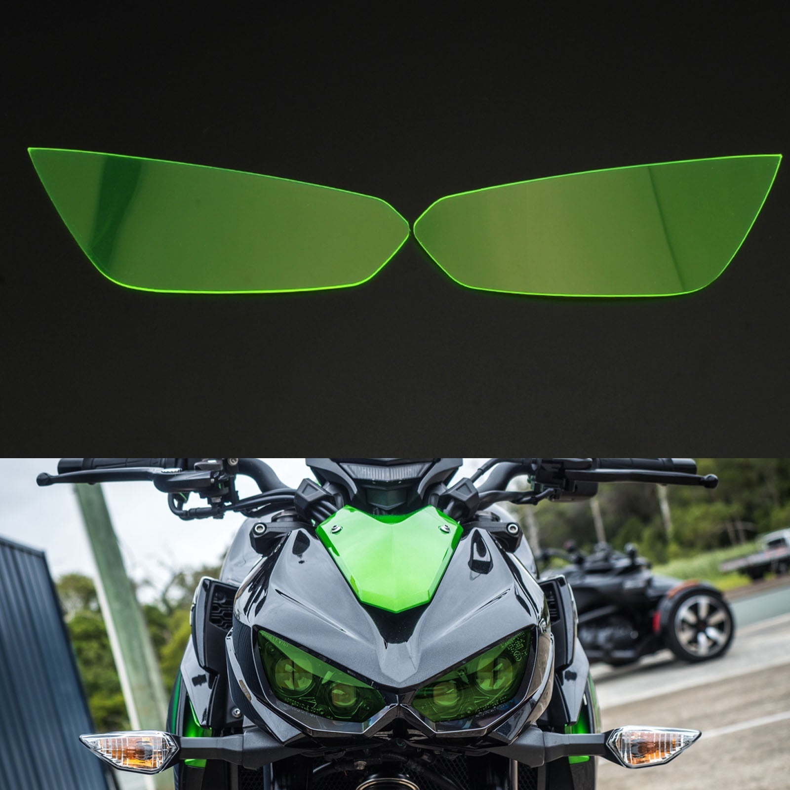 Beschermer van lens voor vuurtoren geschikt voor Kawasaki Z1000R 14-21 Generieke rook