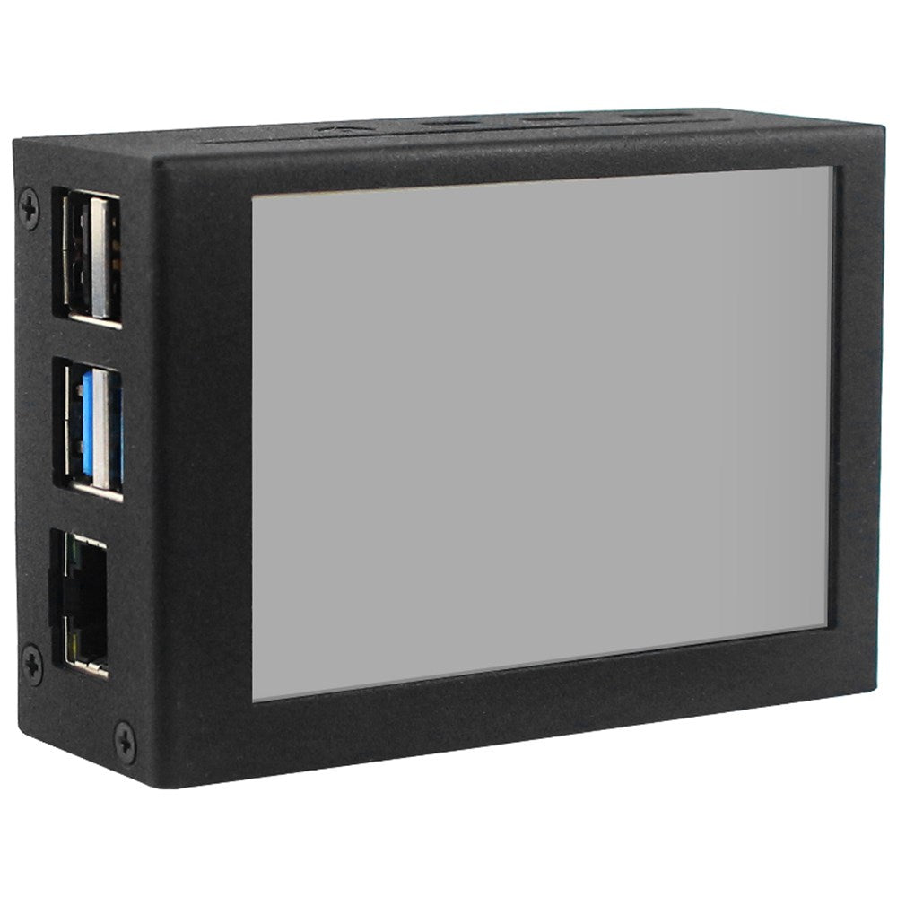 Ohišje iz aluminijeve zlitine s 3,5 -palčnim zaslonom + LCD zaslon za Raspberry Pi 4 Model B