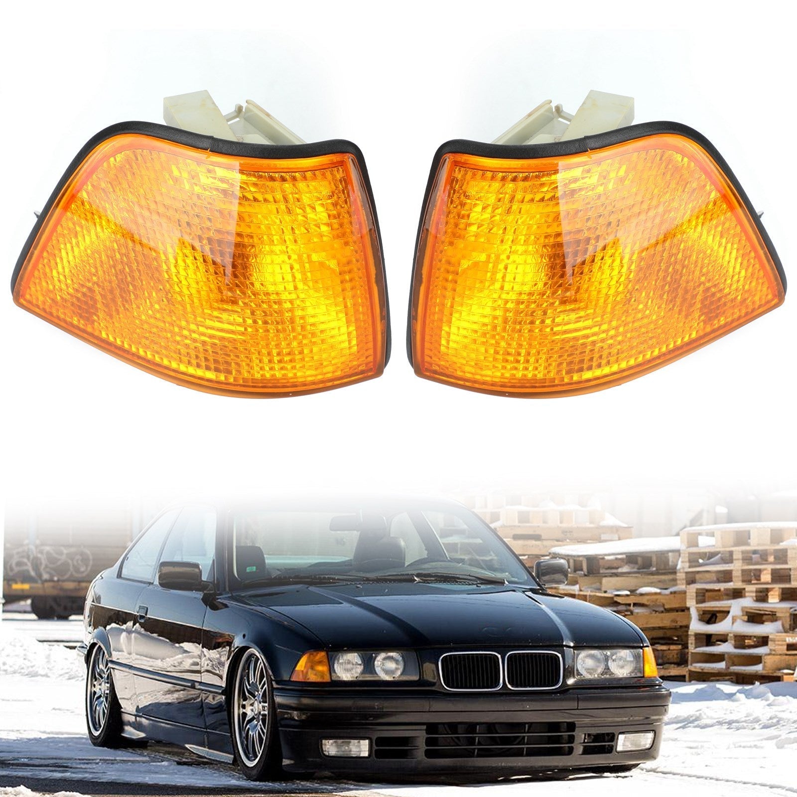 1992-1998 BMW E36 3-Series 4Dr Sedan/Hatchback Euro Corner Lights Ambre