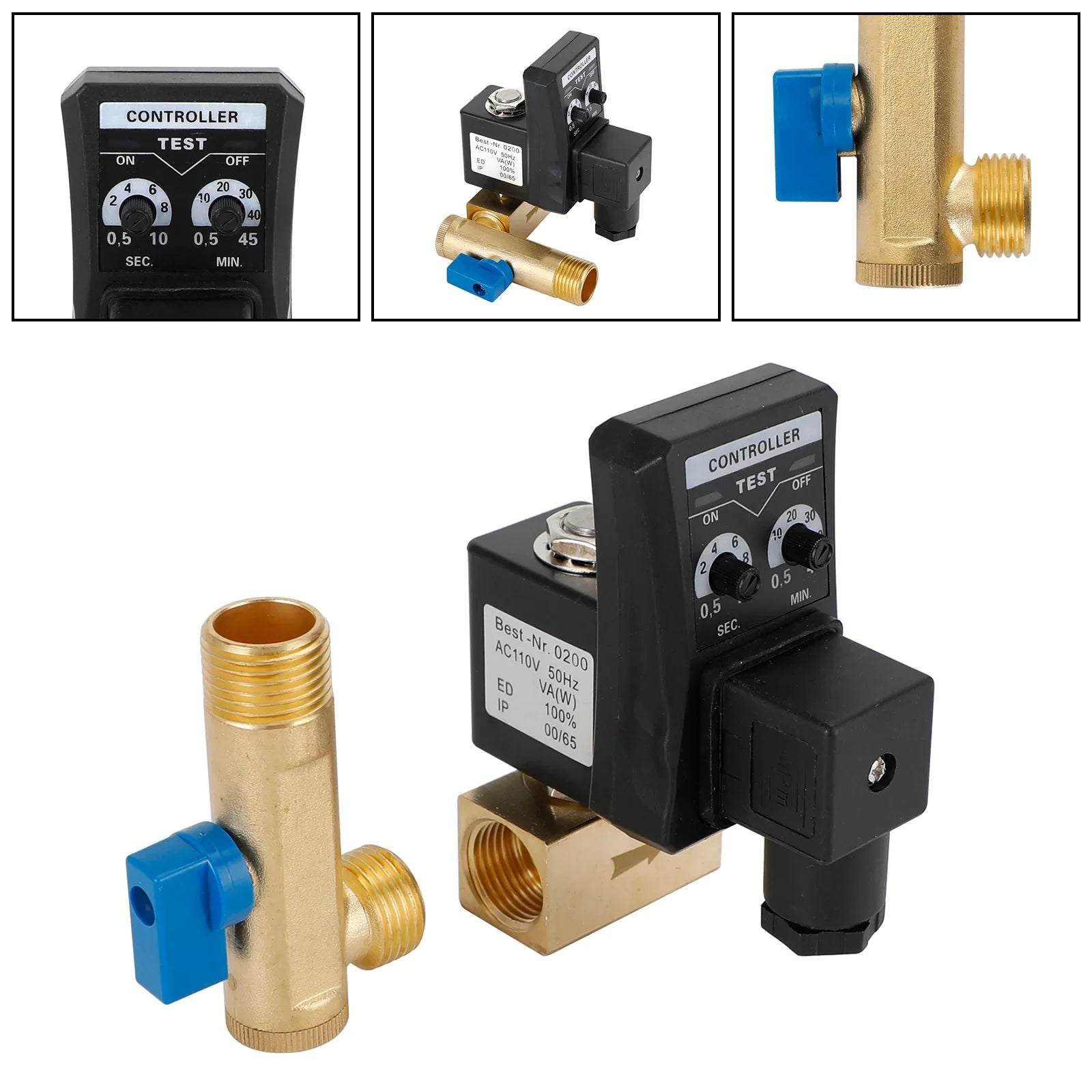 Vanne de vidange automatique de condensat de compresseur d'air temporisé électronique automatique de 1/2 "