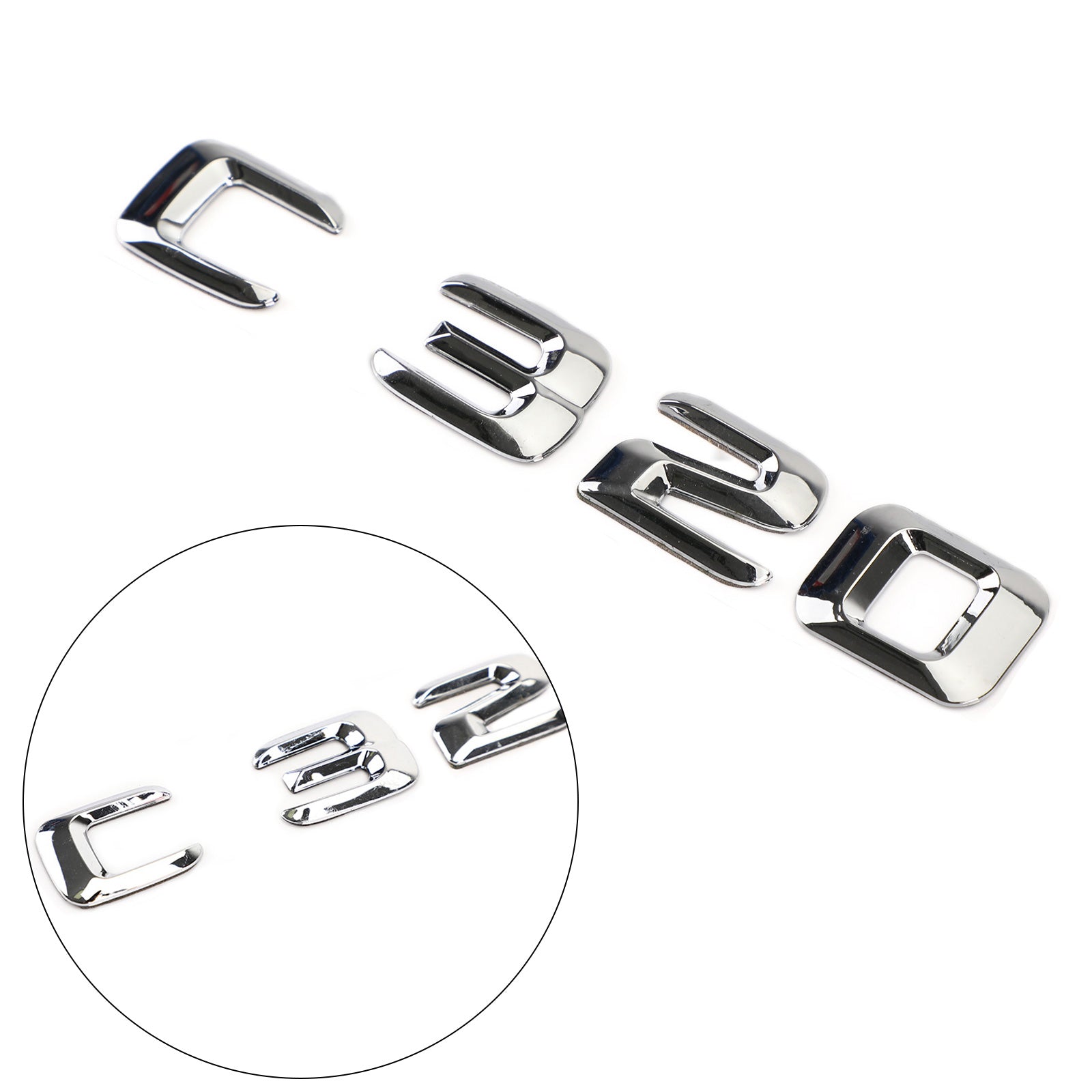 Emblemat na bagażniku tylnym tabliczka znamionowa naklejka litery numery dla Mercedes C320 Chrome Generic
