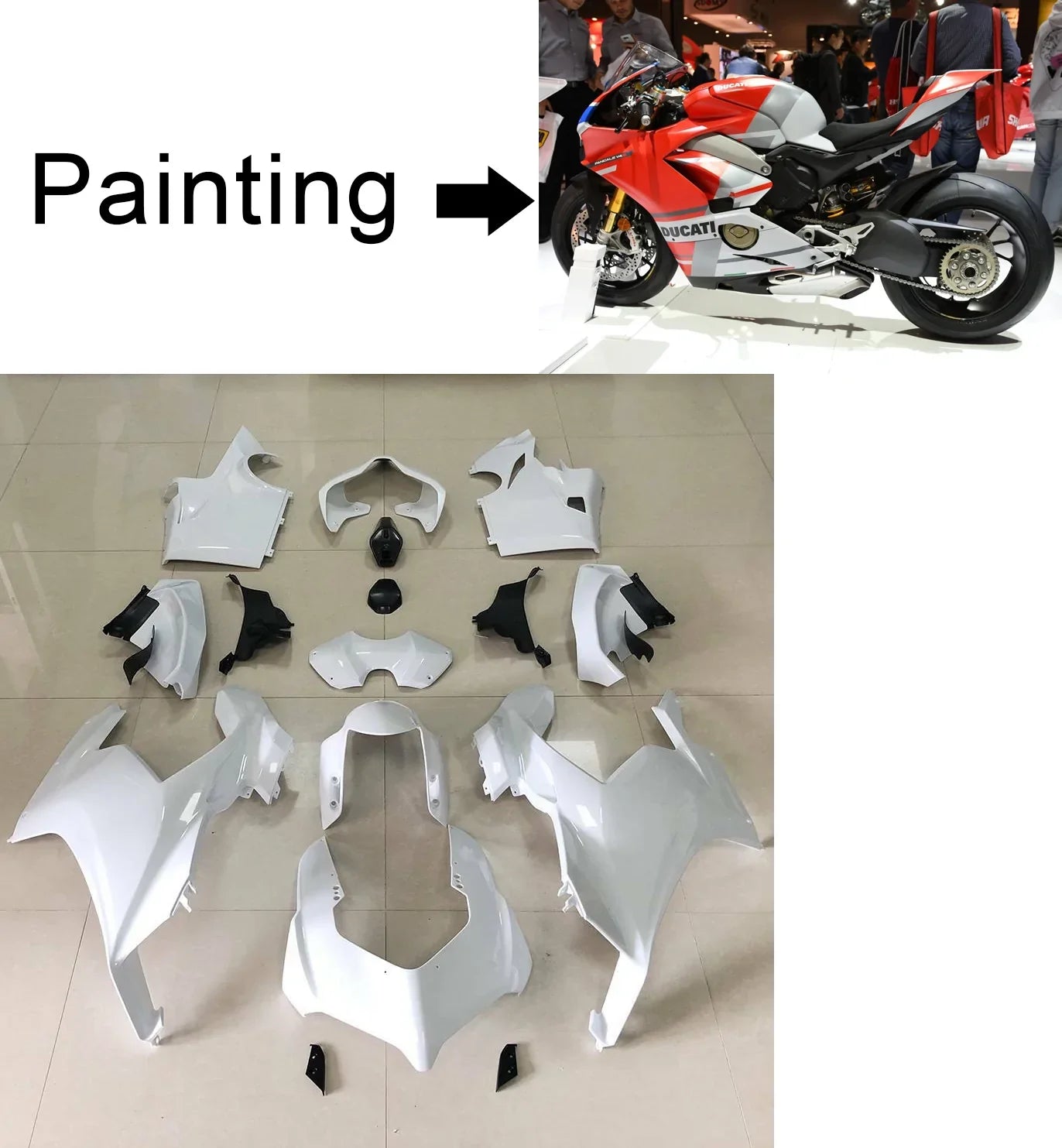 Amotopart Ducati Panigale V4 V4S V4SP 2018-2019 Zestaw owiewki Nadwozie