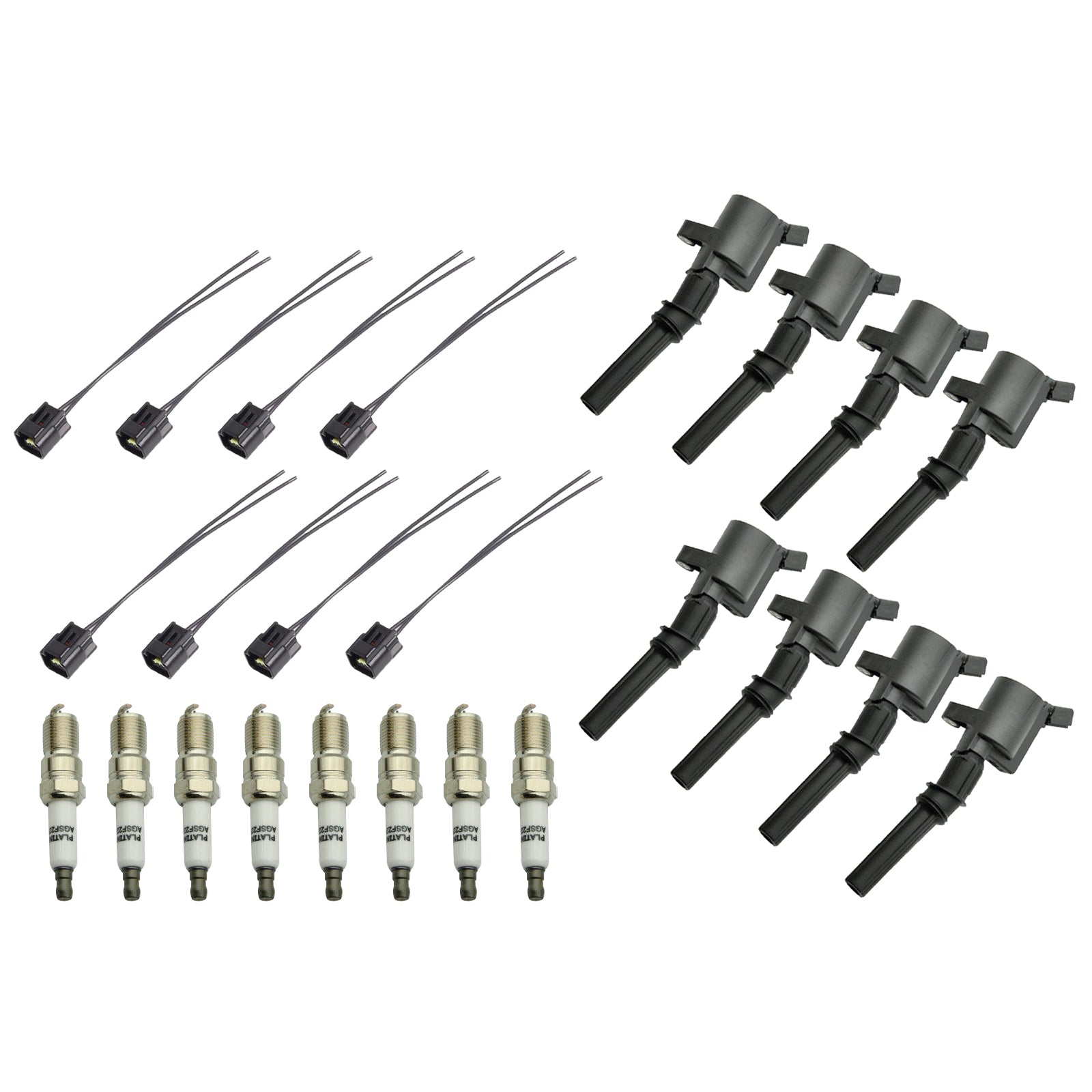 2005-2007 Ford F-450 Super Duty 6.8L V10 8X Bobina di accensione + Candela + Connettore FD508 DG511 Fedex Express