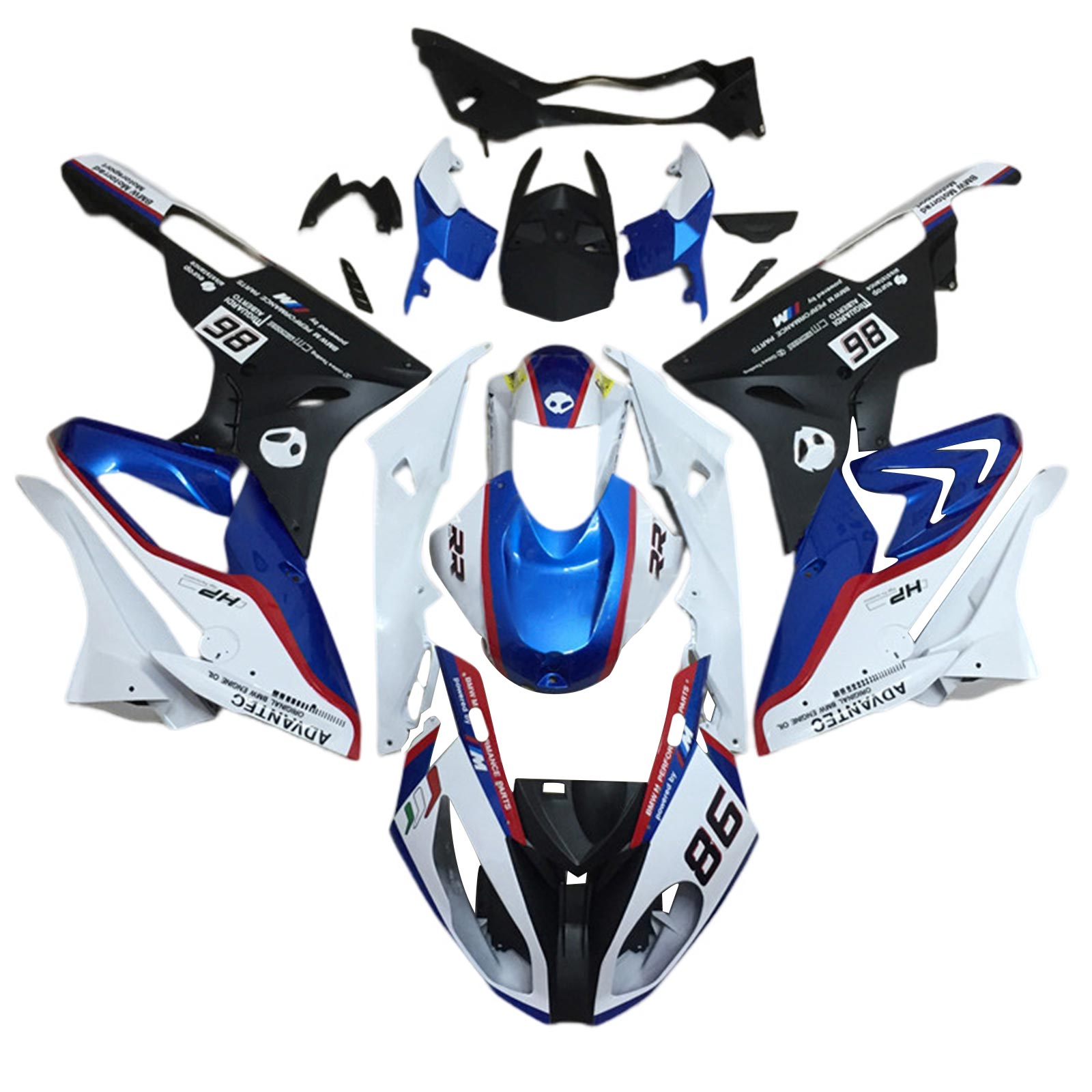 Amotopart BMW S1000RR 2017-2018 ABS kunststof carrosseriekuipset