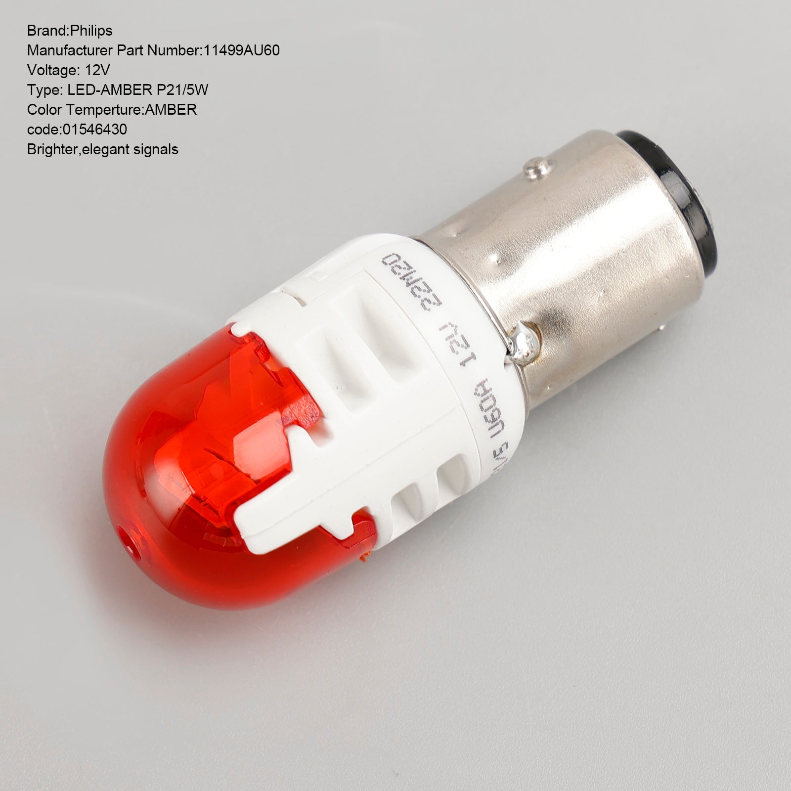 Voor Philips 11499AU60X2 Ultinon Pro6000 LED-AMBER P21/5W AMBER intens 80/16lm