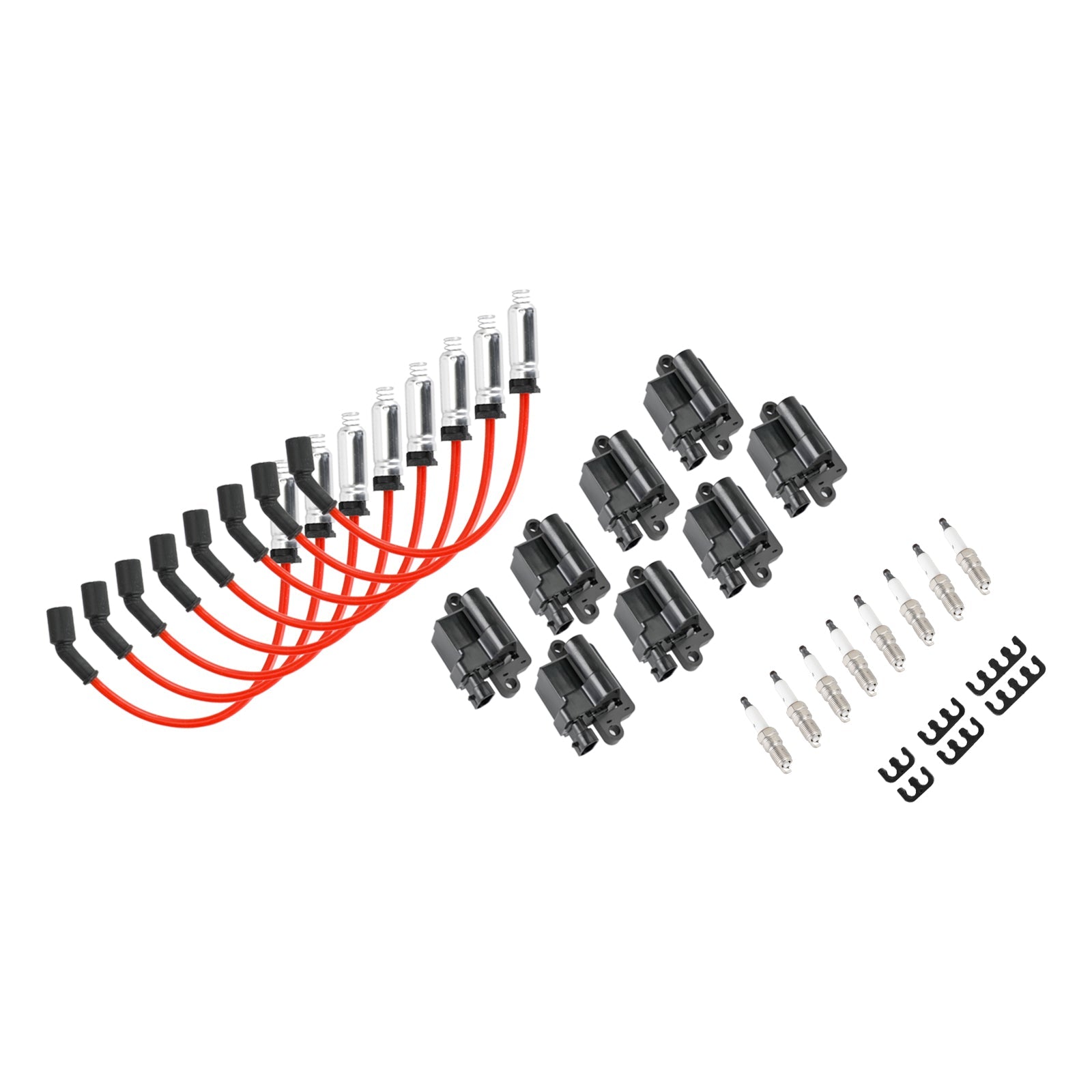 2003-2007 Hummer H2 Lot de 8 bobines 'allumage carrées et fil de bougie 12556893 12558693 12570553 3859078 38590782 521618