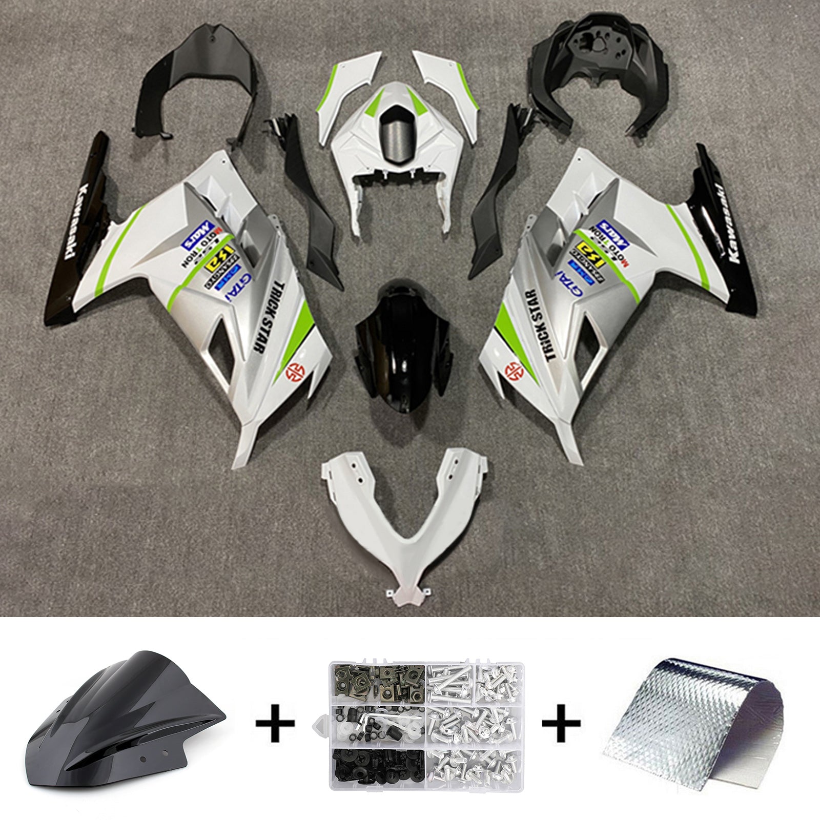 Amotopart Kawasaki EX300/Ninja 300 2013-2017 ABS kunststof carrosseriekuipset