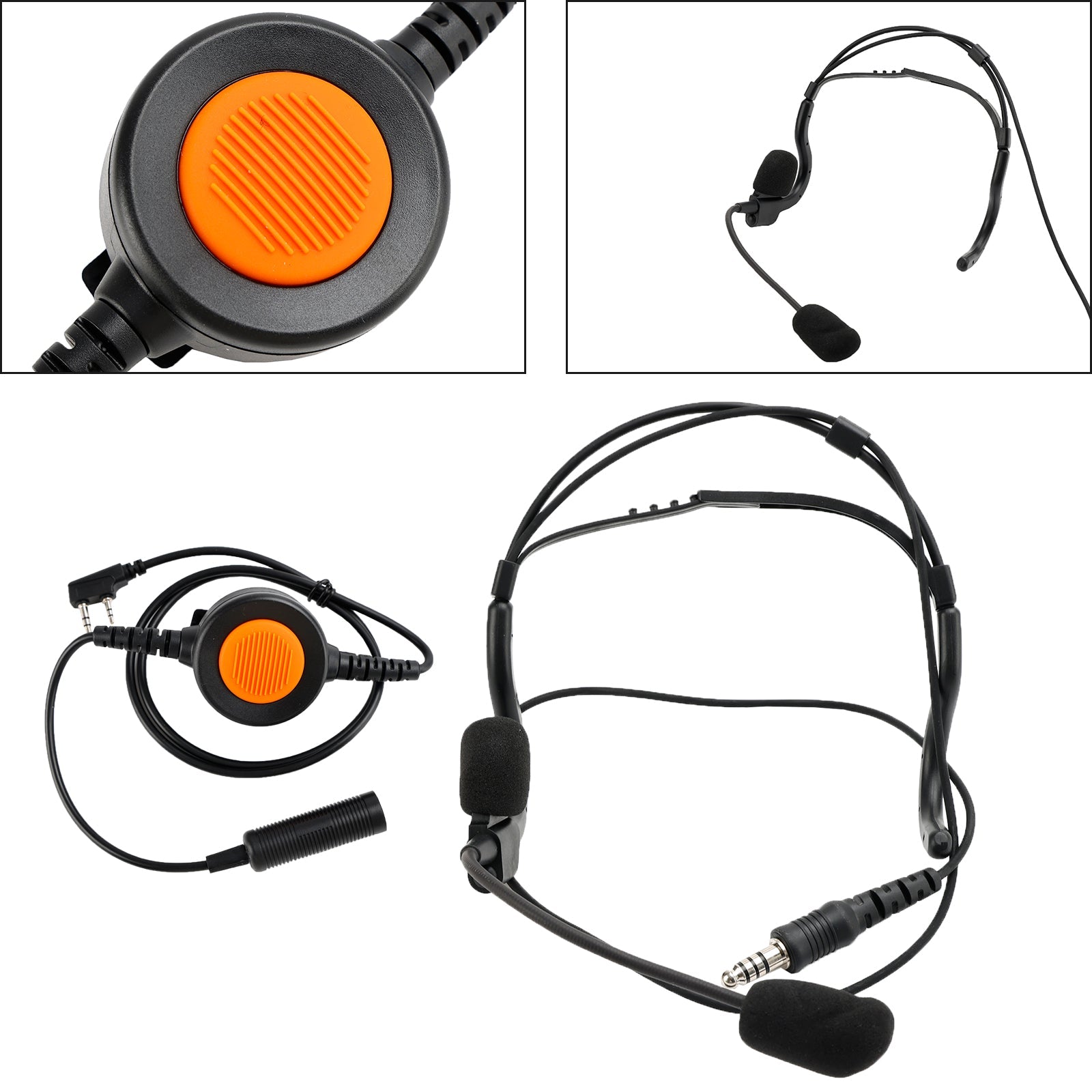 7.1-C8 tactische headset met grote grip aan de achterkant voor Kenwood TK-208 TK-220 TK-240