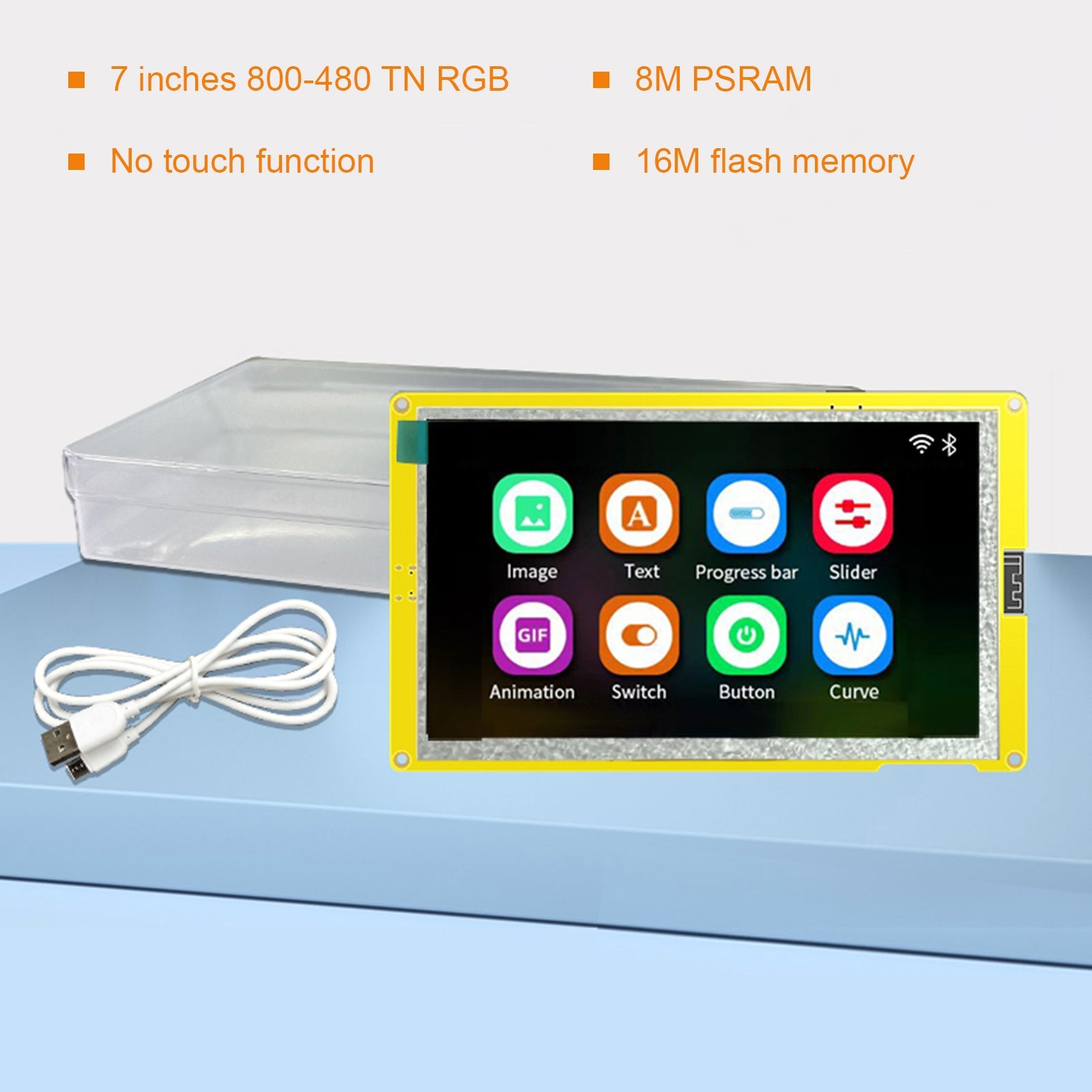 ESP32-S3 ontwikkelbord, 5" capacitief LCD-scherm7", Wifi, Bluetooth, MCU LVGL