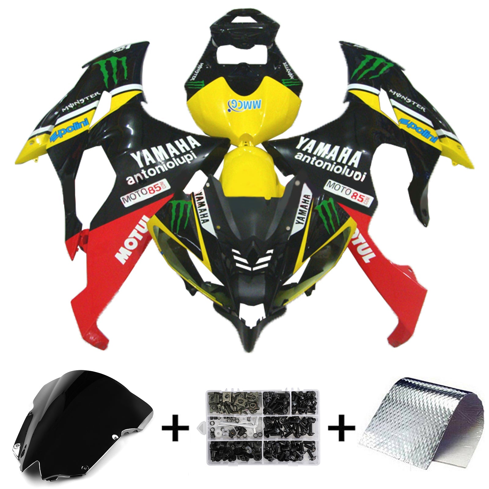Amotopart Yamaha YZF 600 R6 2008-2016 Zestaw owiewek plastikowych ABS