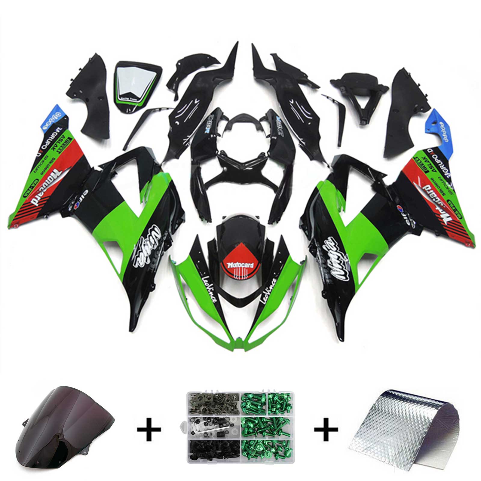 Amotopart Kawasaki ZX6R 636 2013-2018 ABS kunststof carrosseriekuipset