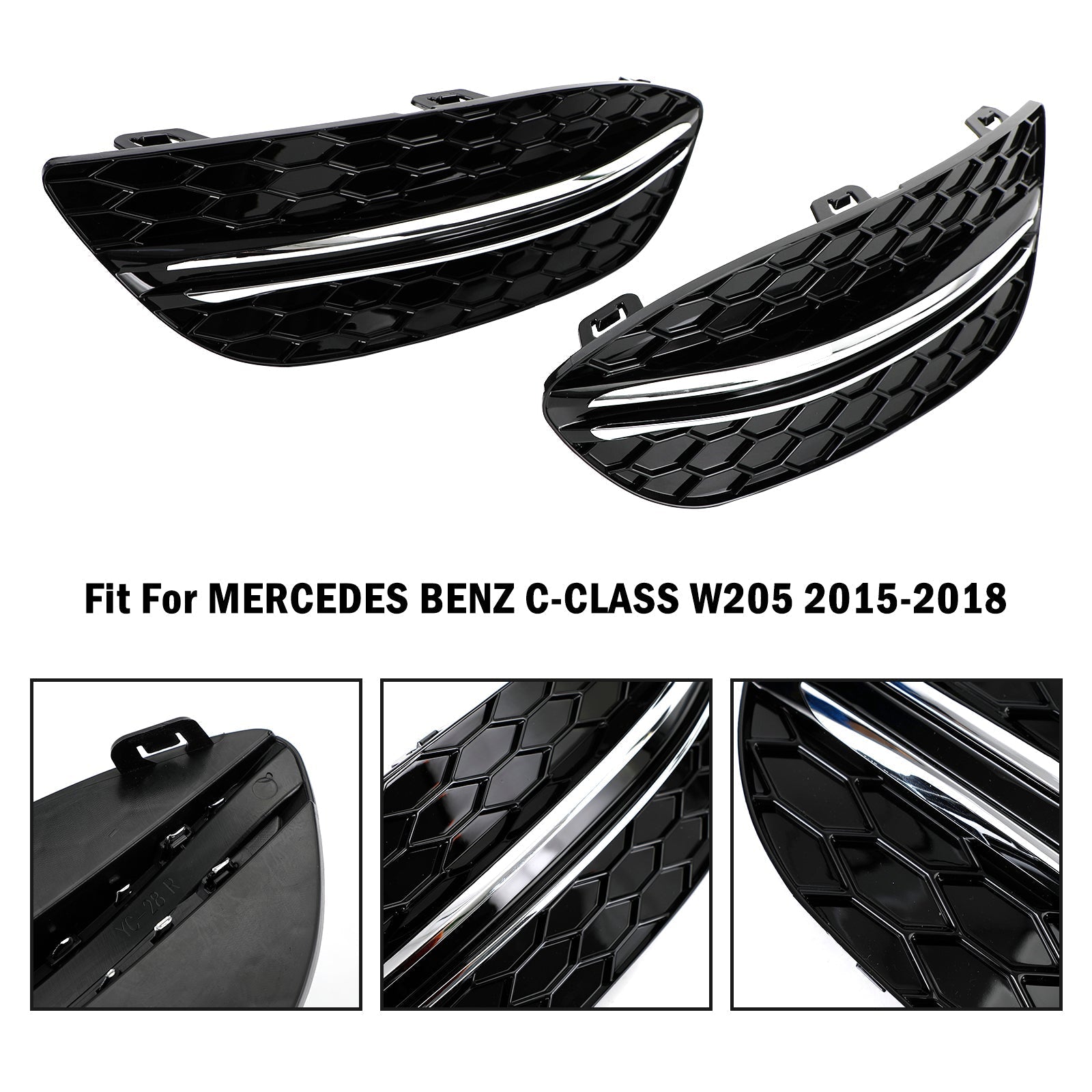 MERCEDES-BENZ C-RAZRED 2015–2018 W205 Pokrov sprednje meglenke s satjem