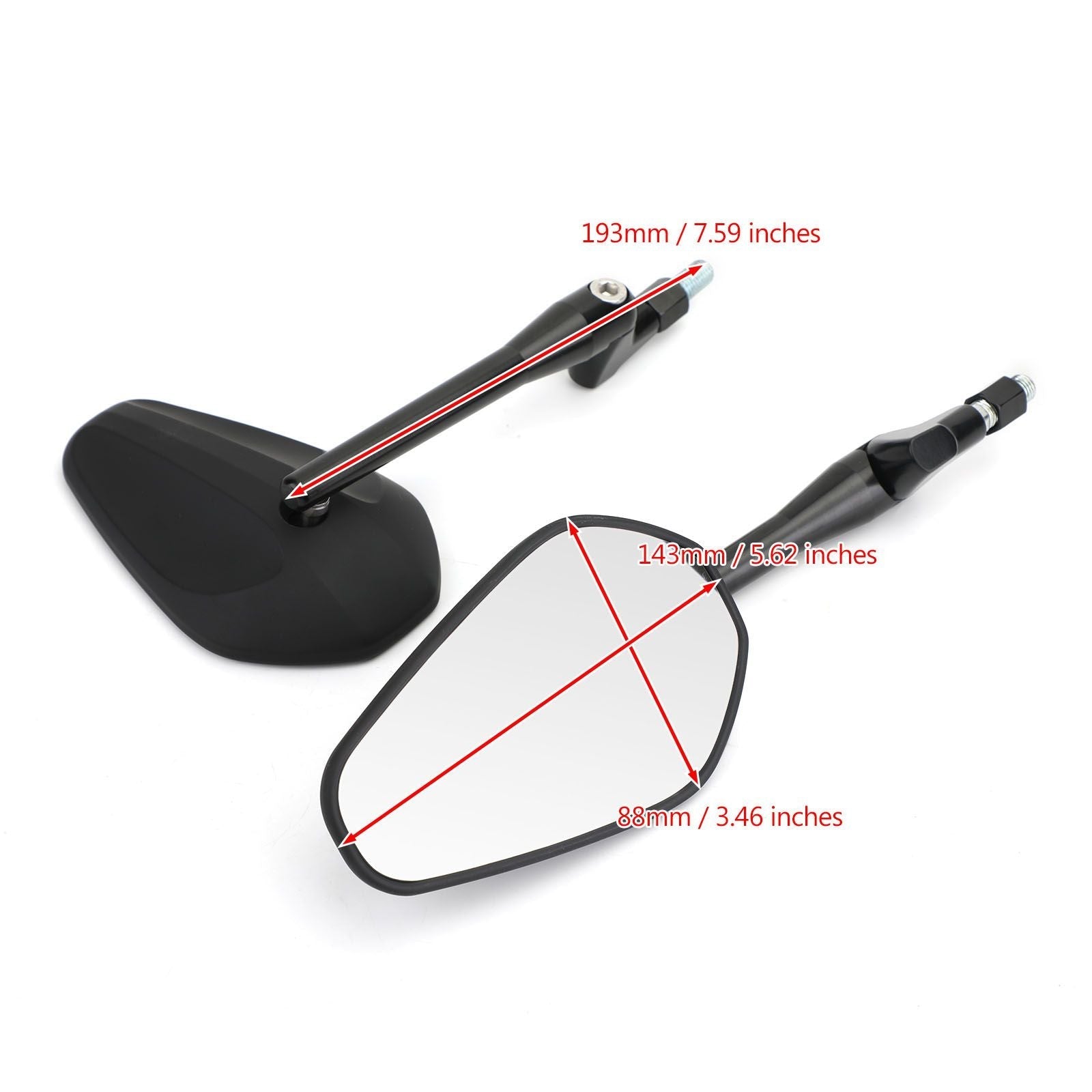 Coppia specchi M10 per moto Custom Cruiser Cafe Racer UNIVERSALI Generico