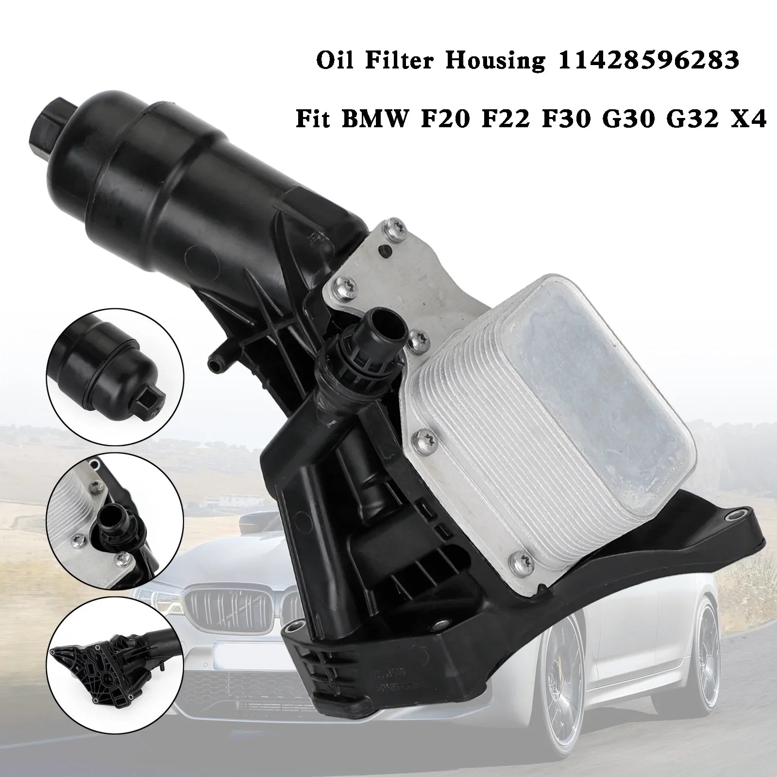 Carcasa del filtro del enfriador de aceite del motor 11428596283 para BMW F20 F22 F30 G30 G32 X4 genérico