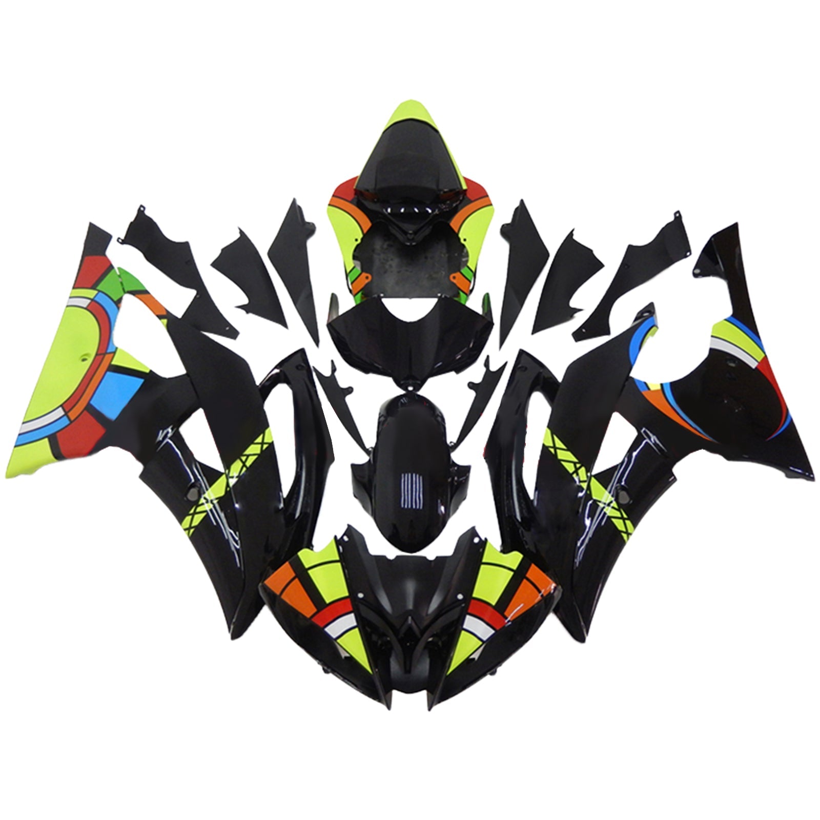Amotopart Yamaha YZF 600 R6 2008-2016 Kit Carénage Carrosserie Plastique ABS