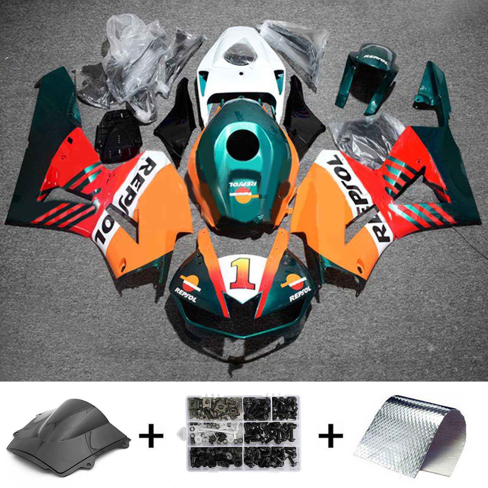 Amotopart Honda CBR600RR 2013-2023 F5 ABS muovinen korin suojasarja