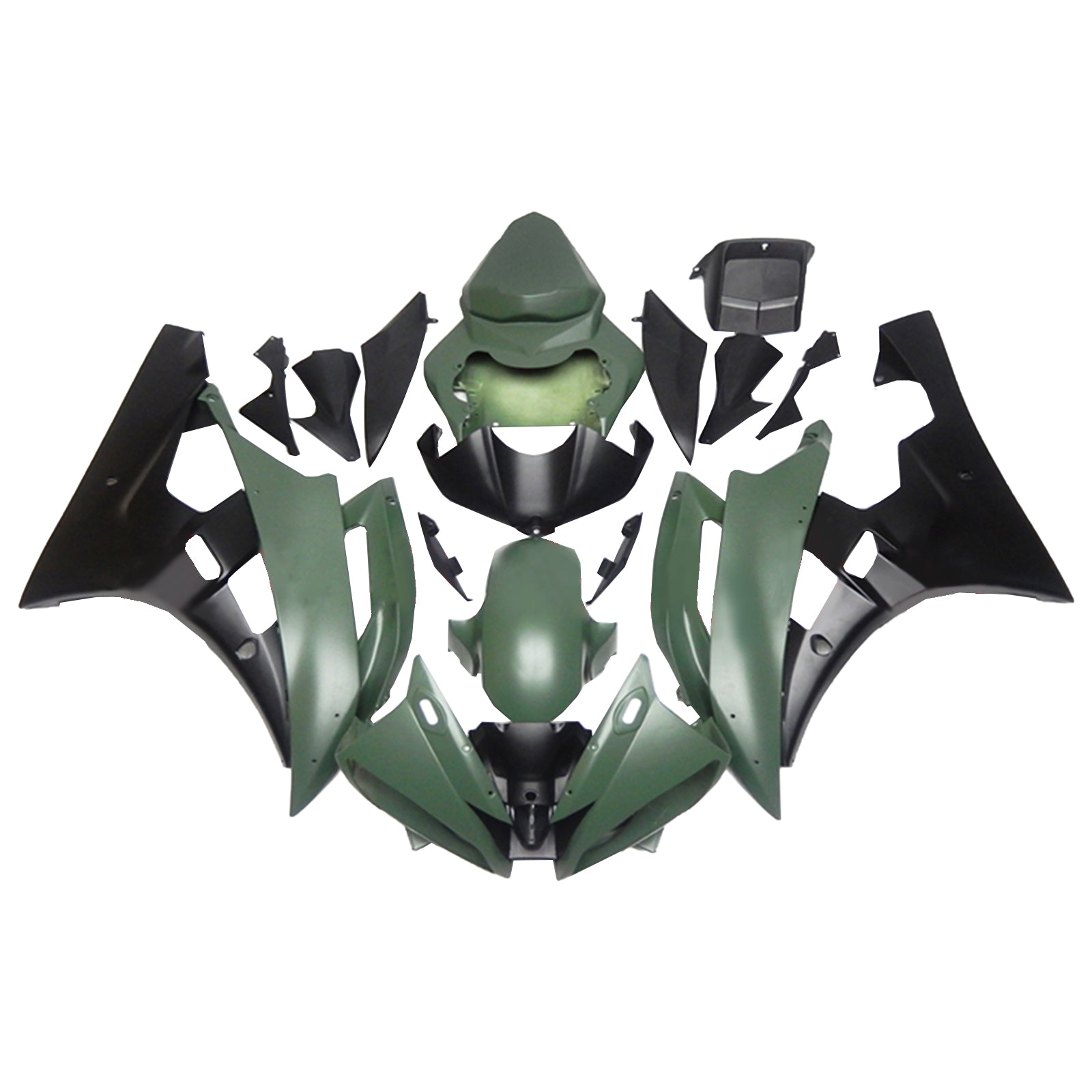 Amotopart Yamaha YZF 600 R6 2006-2007 Kit Carénage Carrosserie Plastique ABS