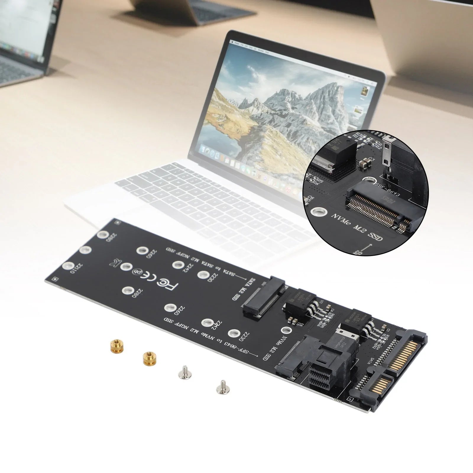 Adattatore per disco rigido SATA da M2 SFF-8643 a U2 NGFF M-Key a HD SAS NVME PCIe SSD SATA