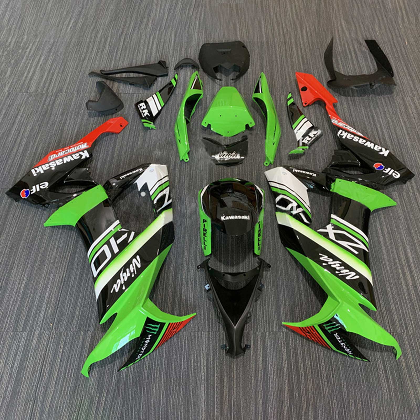 AMOTOPART KAWASAKI ZX10R 2008-2010 KIT SQUARE PLASTIC ABS