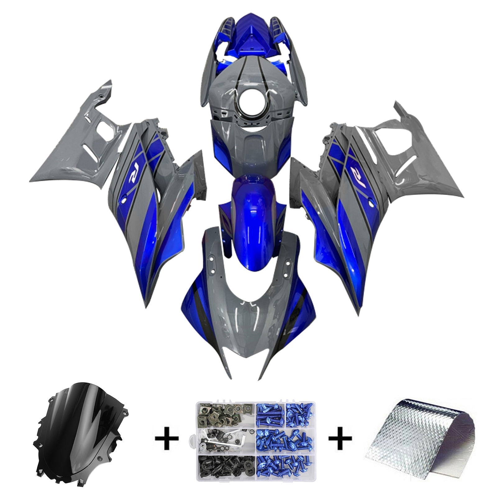 Amotopart Yamaha YZF-R3 R25 2019-2021 Kit Carénage Carrosserie Plastique ABS