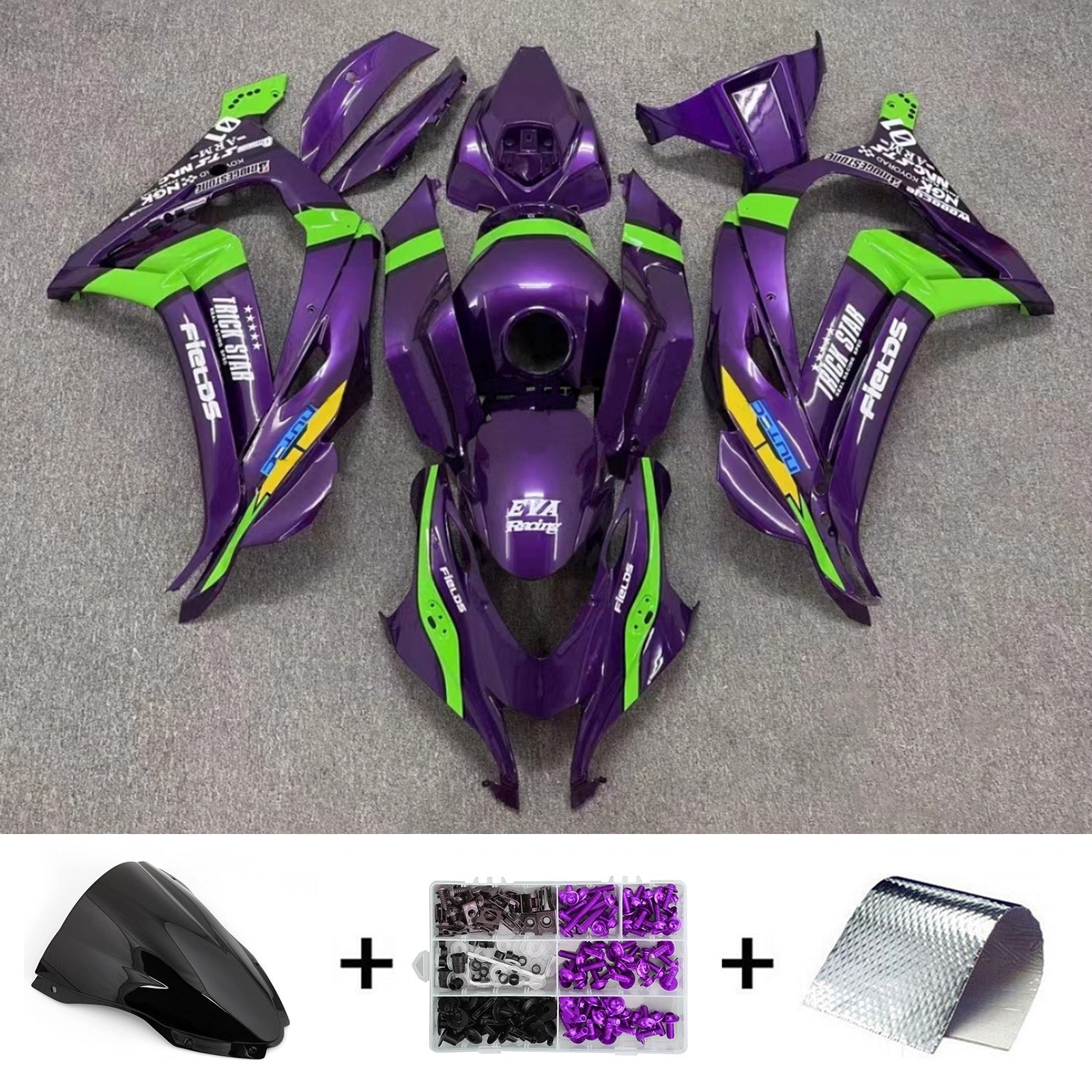 AMOTOPART KAWASAKI ZX10R 2016-2020 KIT SQUARE PLASTIC ABS