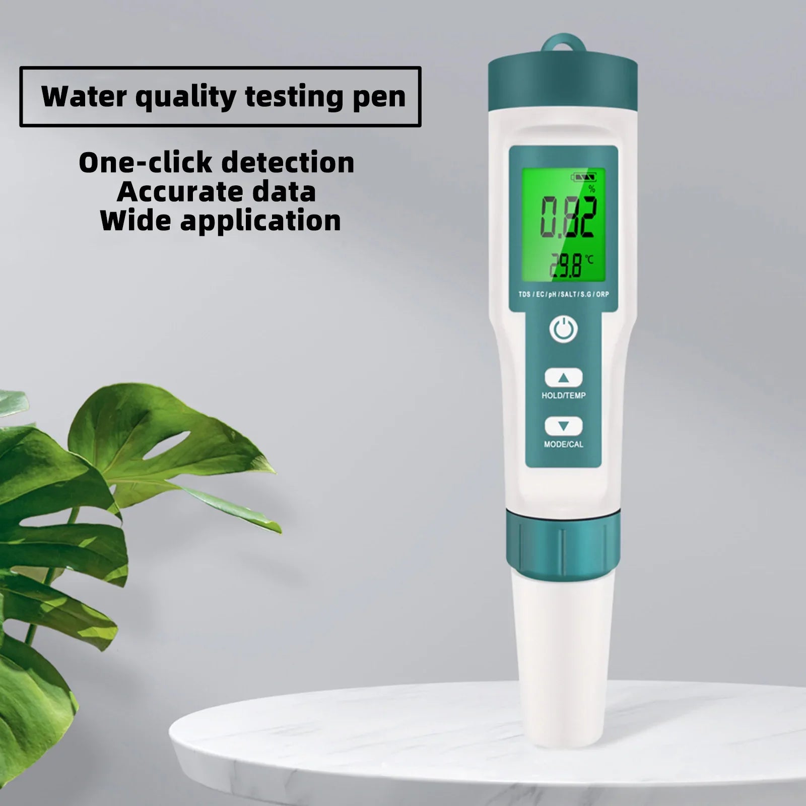 Probador de medidor de calidad del agua 7 en 1 PH/TDS/EC/ORP/TEMP/SG/salinidad