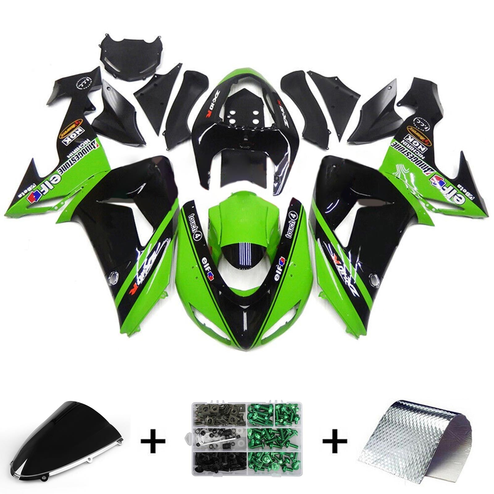 Amotopart Kawasaki ZX10R 2006-2007 ABS kunststof carrosseriekuipset