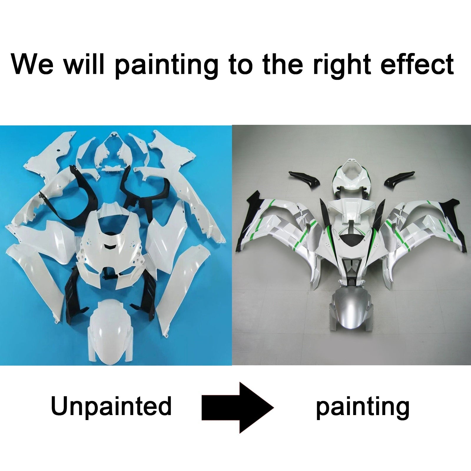 Amotopart Kawasaki ZX-10R ZX10R 2021-2023 Kit de carénage Carrosserie ABS