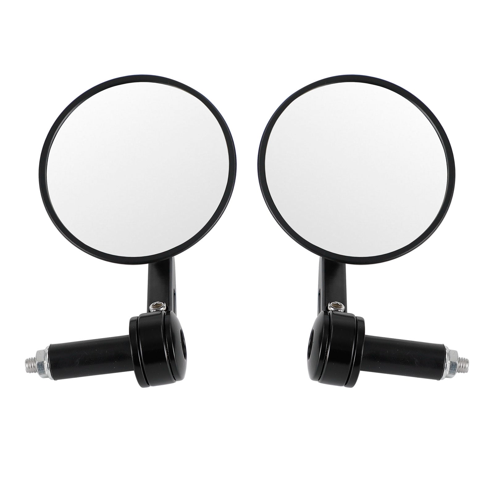 Coppia di specchietti retrovisori personalizzati per manubrio da 22 mm, antiriflesso, rotondi, da 4", in qualità billet nera
