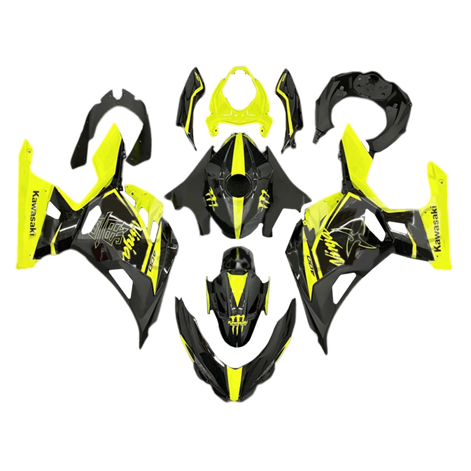 Amotopart Kawasaki EX400 NINJA400 2018-2023 Zestaw Fairness Corrier Plastic Abs