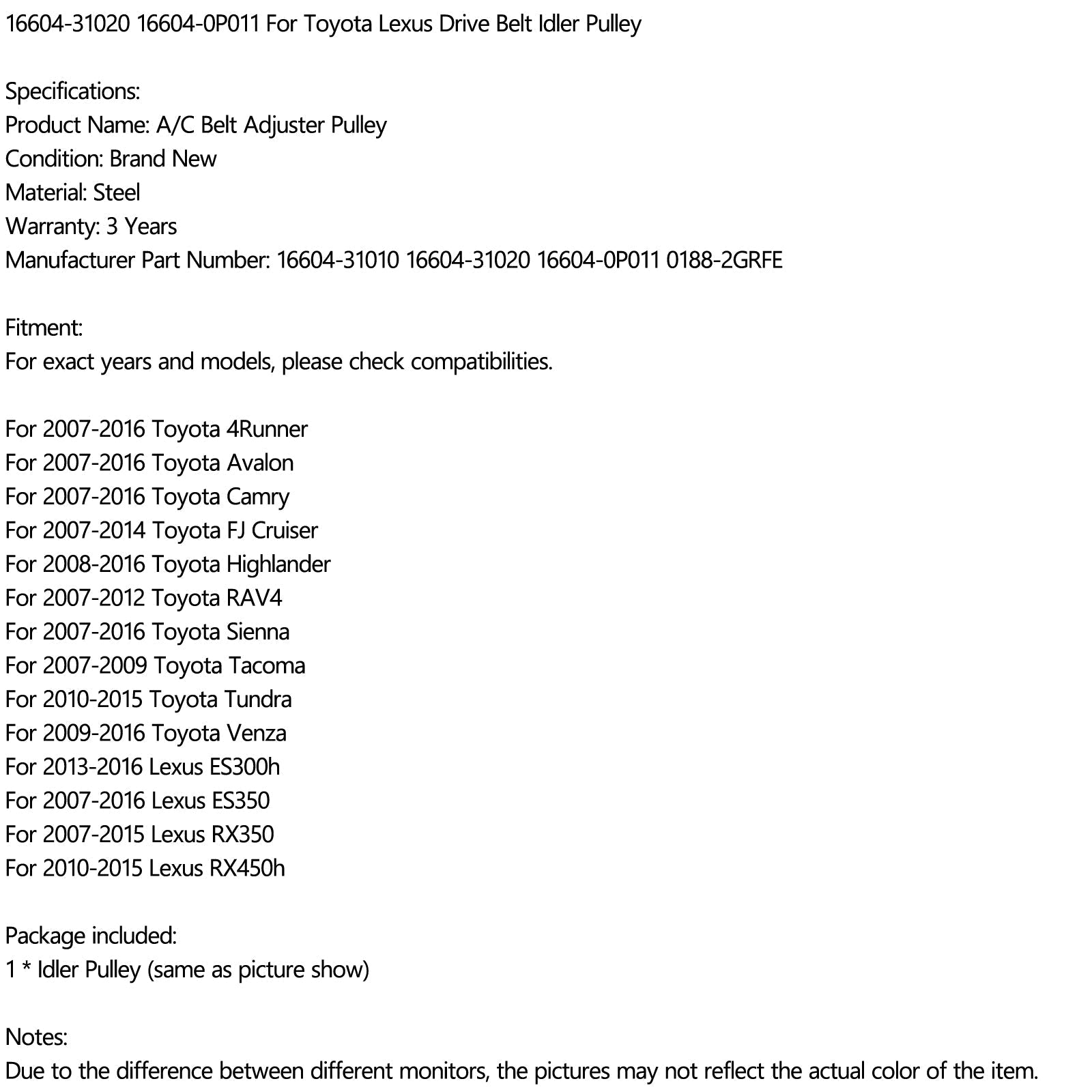 16604-31020 16604-0P011 za toyota Lexus generični jermen