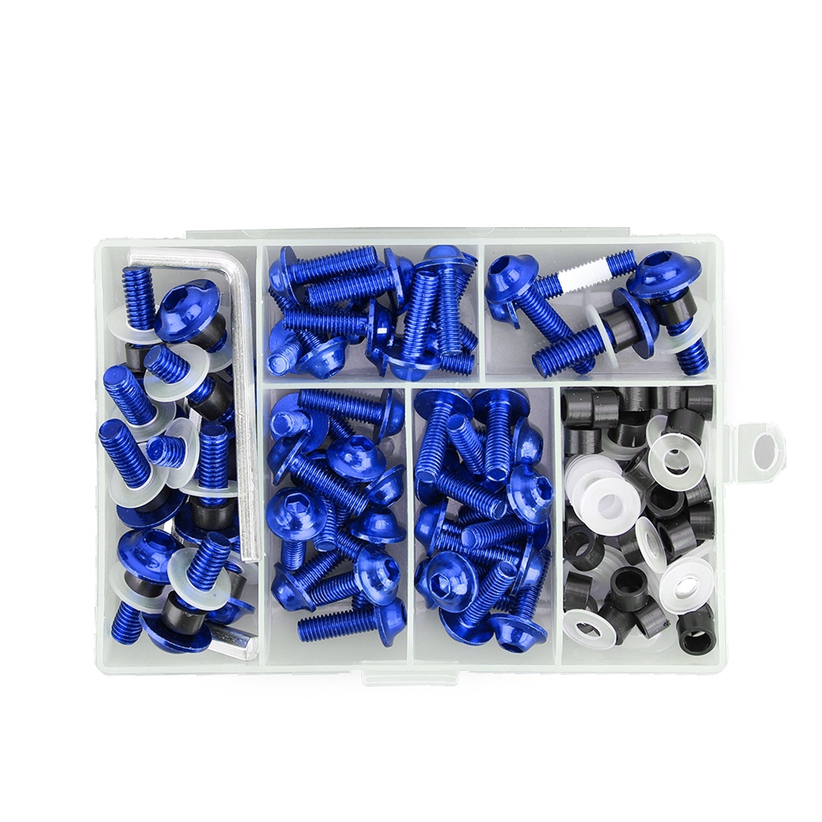 Kit de tornillos de Clip de sujeción azul para motocicleta, 158 Uds., perno de carenado para parabrisas, genérico Universal