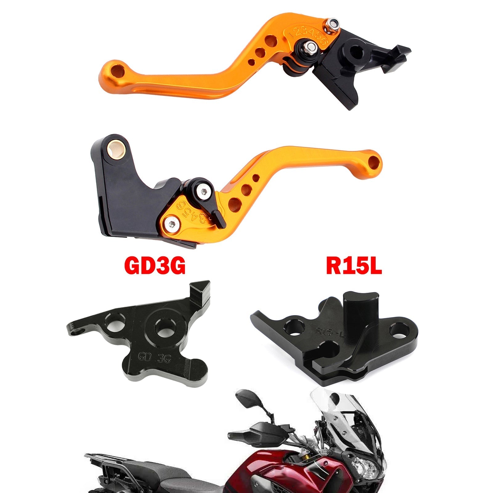 Motocikel zavorne ročice s kratkim sklopkom, primerno za Yamaha MT125 2014-2019, generično