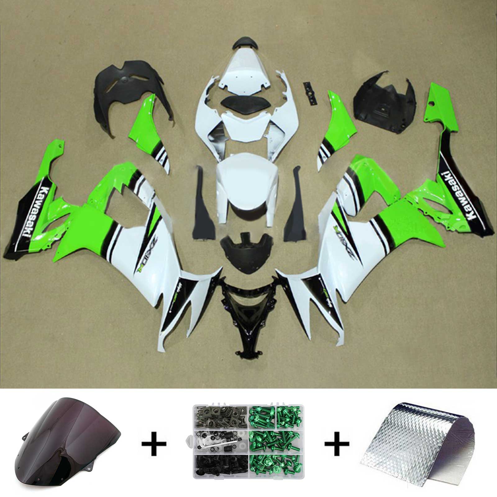 Amotopart Kawasaki ZX10R 2008-2010 ABS kunststof carrosseriekuipset