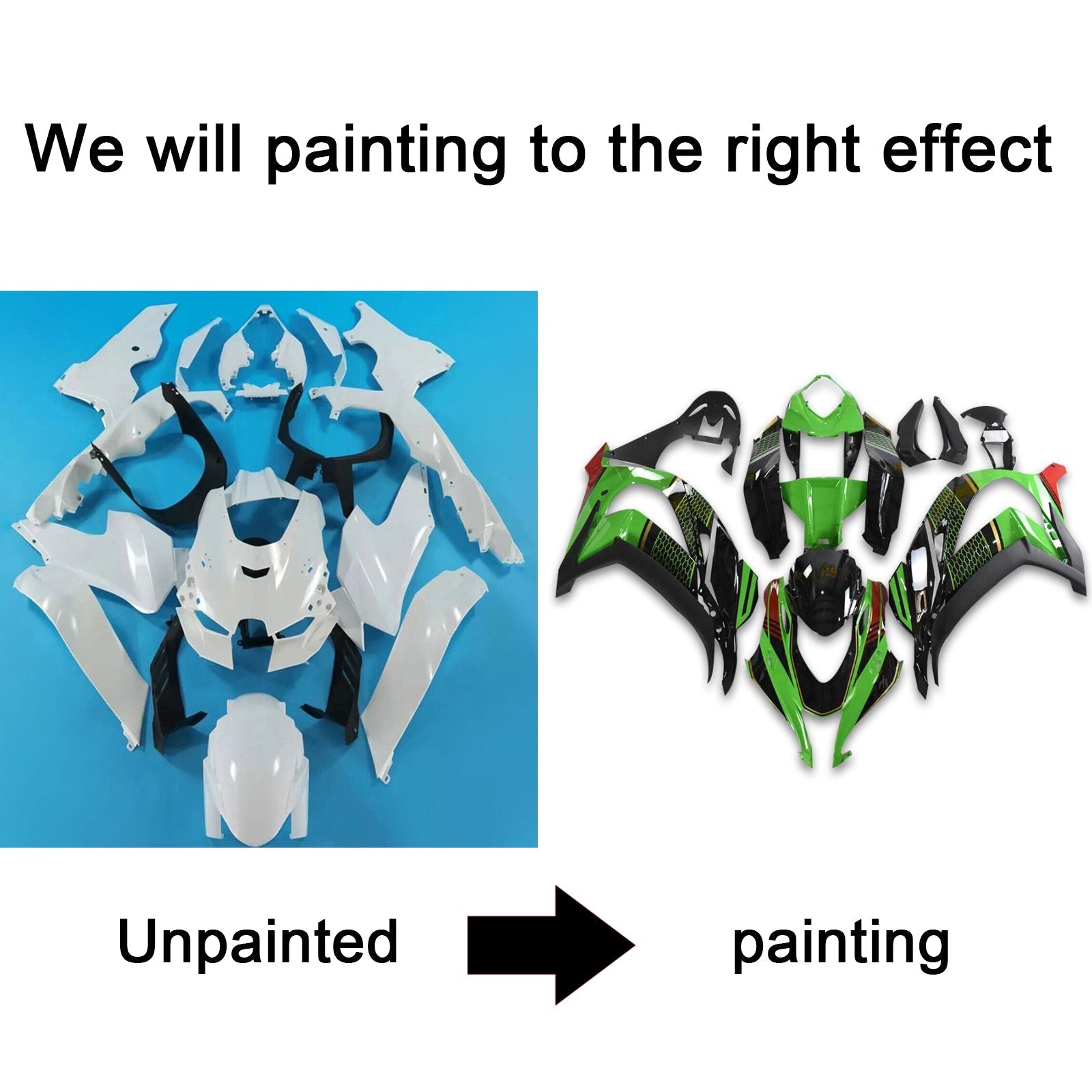 Amotopart Kawasaki ZX-10R ZX10R 2021-2023 Kuipset ABS Carrosserie