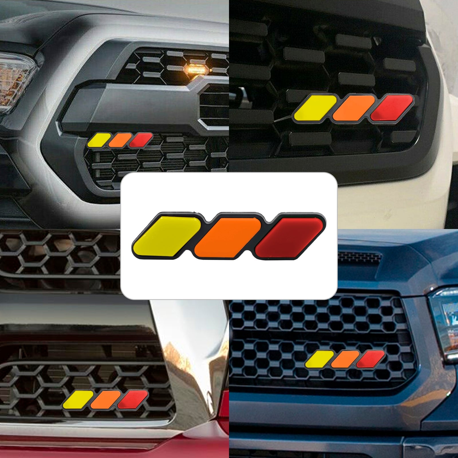 Tricolor Grille Badge, auto -embleem, accessoires voor Toyota Tacoma Trda Tura RAV4