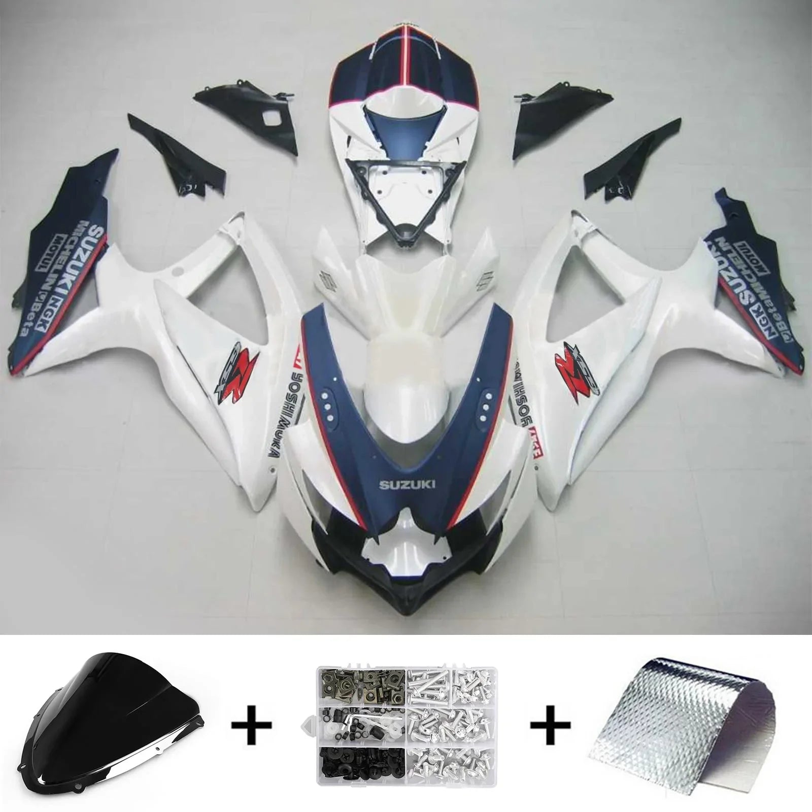 Amotopart Suzuki GSXR 600/750 2008-2010 Kit Plastic Bodest ABS K8