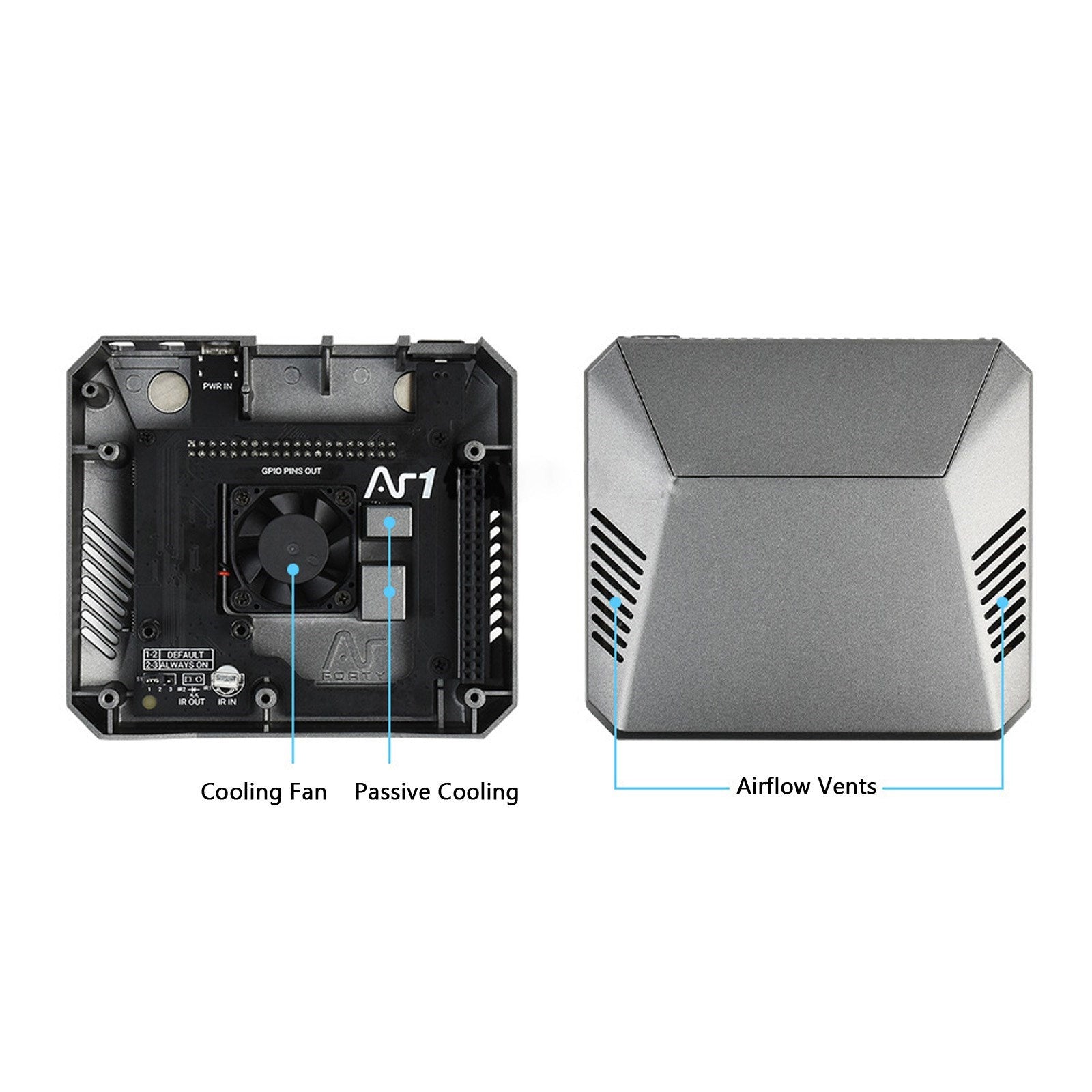 2021 Aluminium behuizing voor Raspberry Pi 4 met beveiligde aan/uit-knop voor Argon One