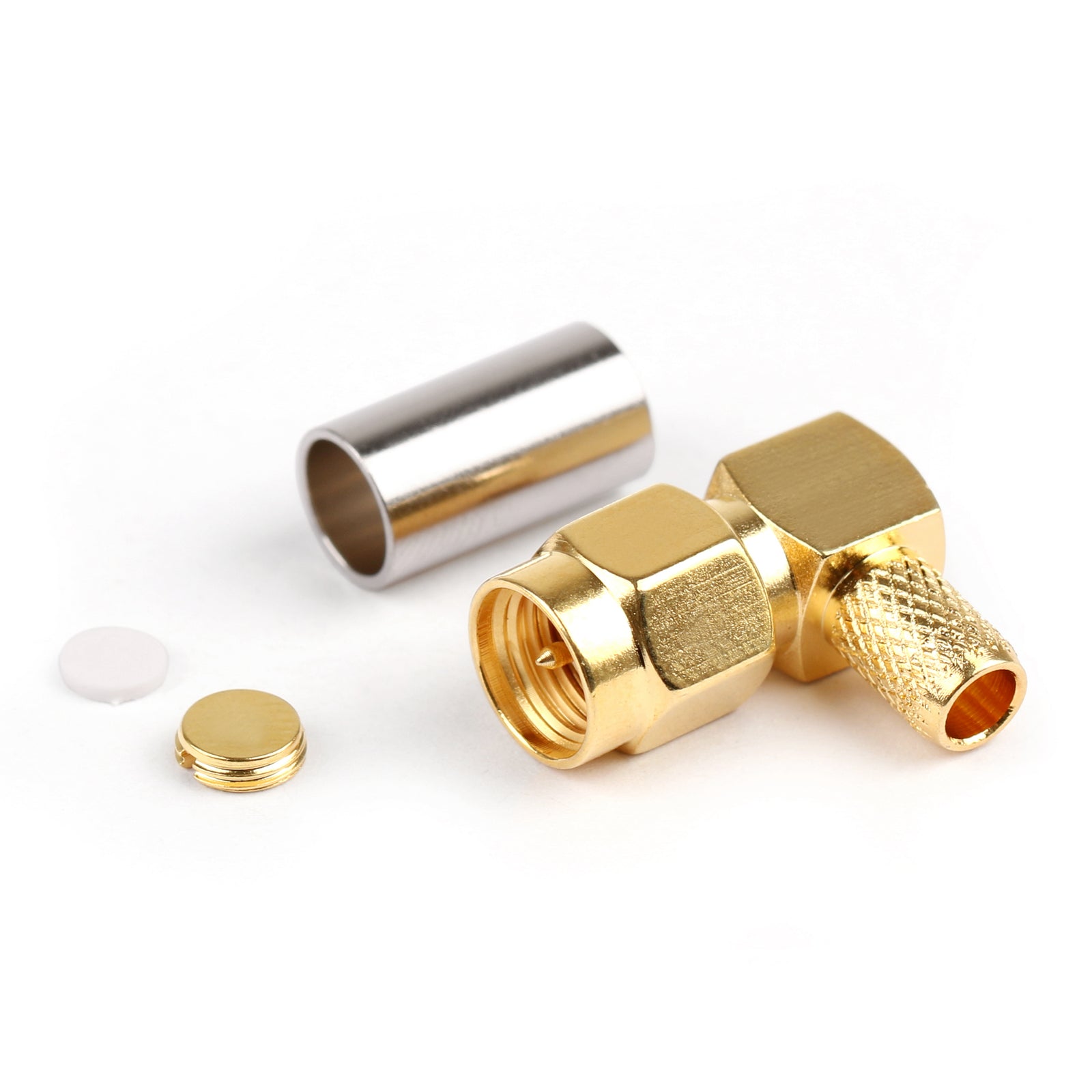 10 pièces SMA mâle prise à Angle droit broche à sertir pour RG58 RG142 RG400 LMR195 câble RF