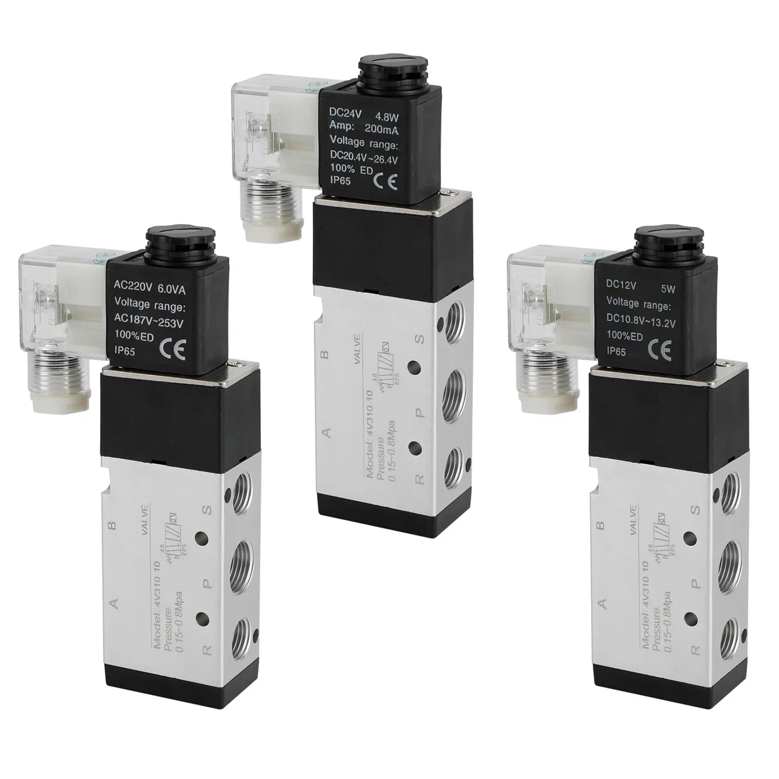 Electrovanne électrique pneumatique 4V310-10 2 positions 5 voies PT 3/8"